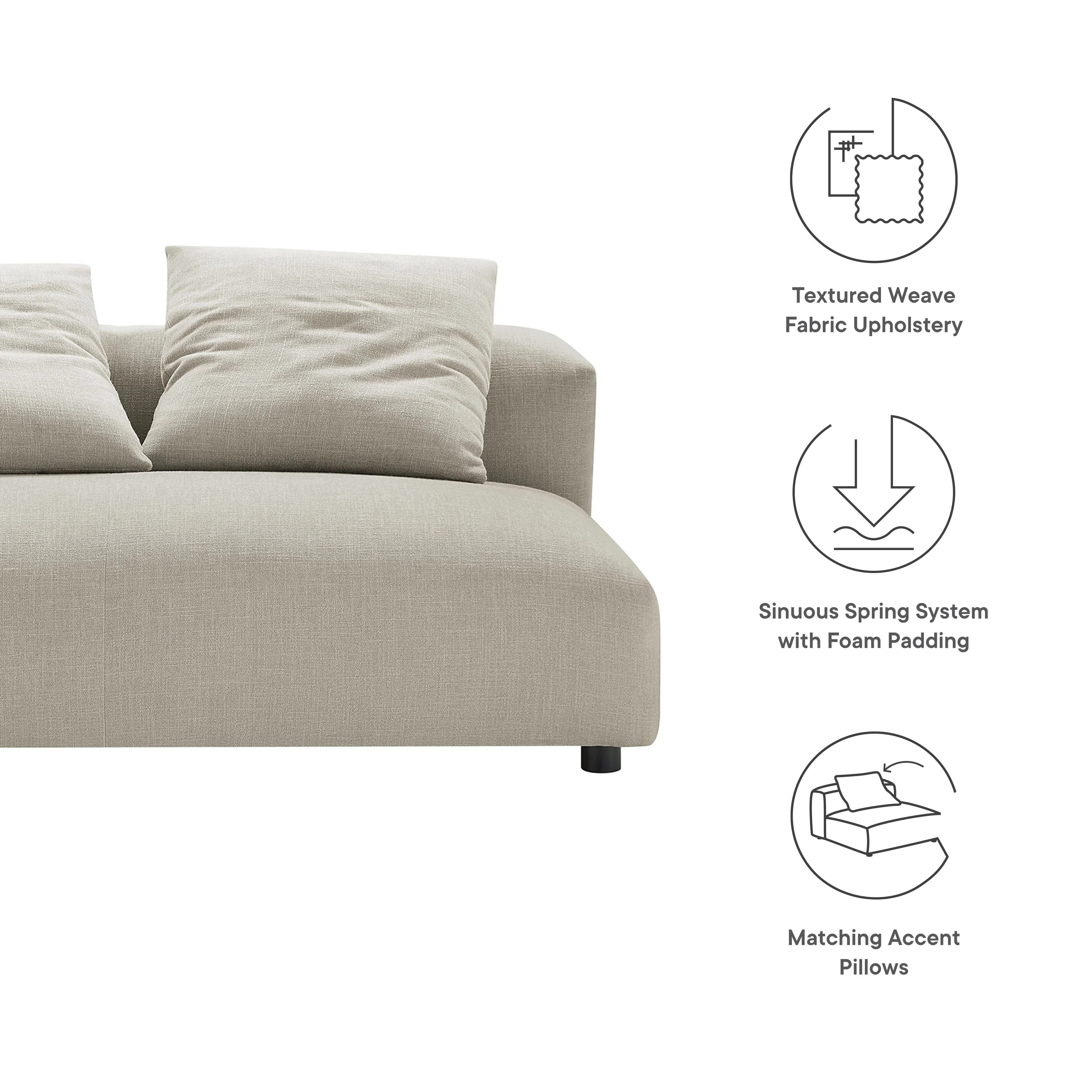Solace Modular Upholstered Fabric Armless Loveseat by Modway - Image 17