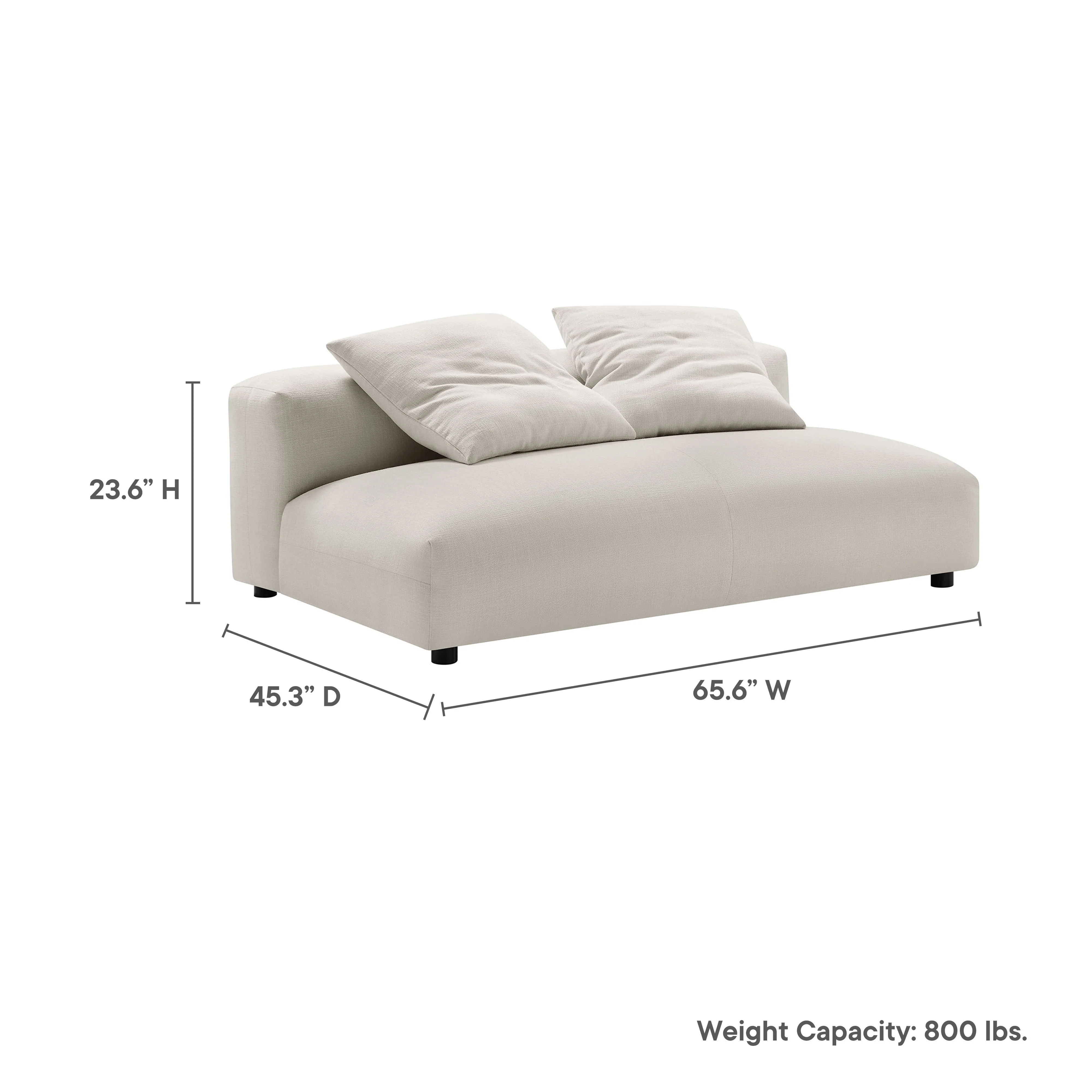 Solace Modular Upholstered Fabric Armless Loveseat by Modway - Image 27