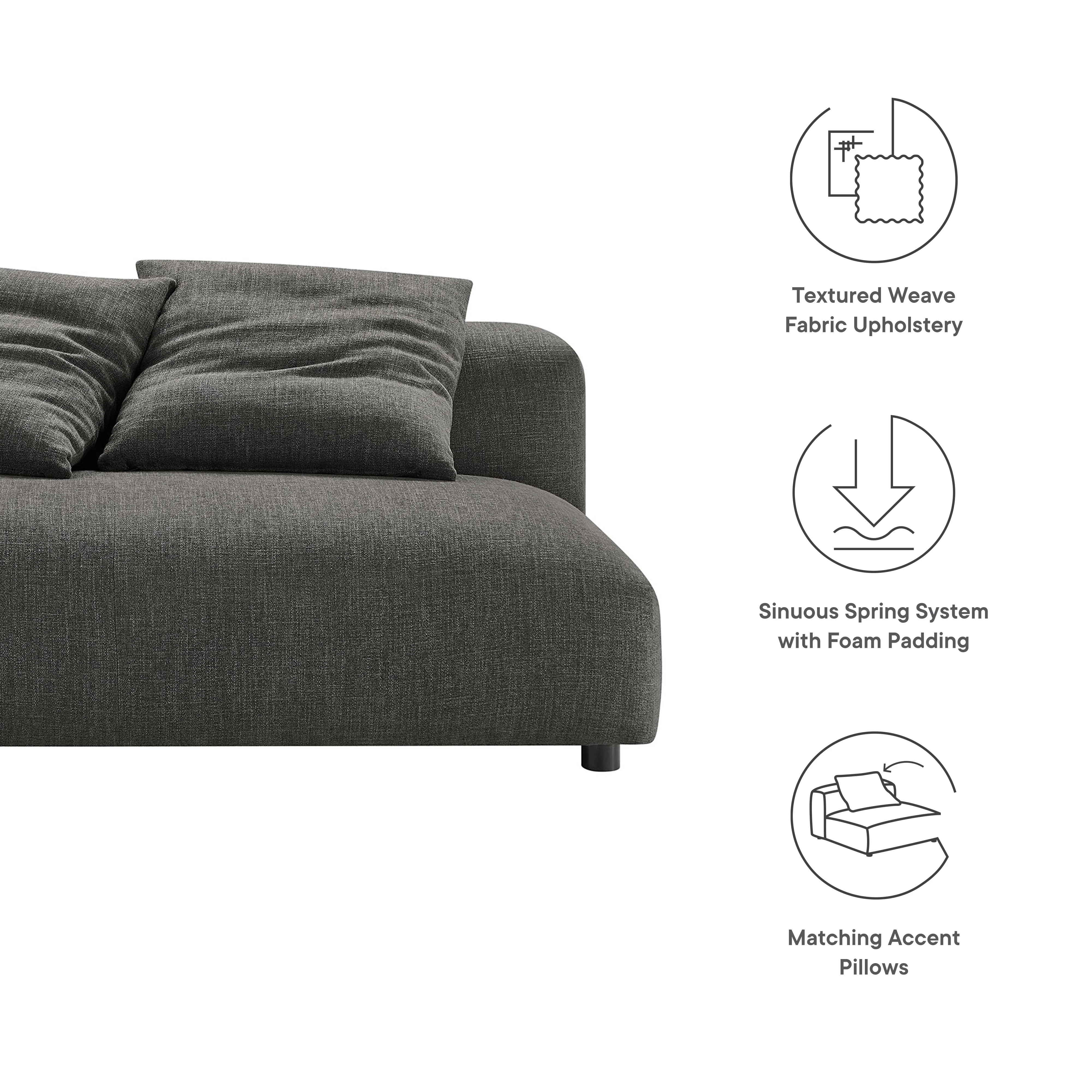 Solace Modular Upholstered Fabric Armless Loveseat by Modway - Image 8