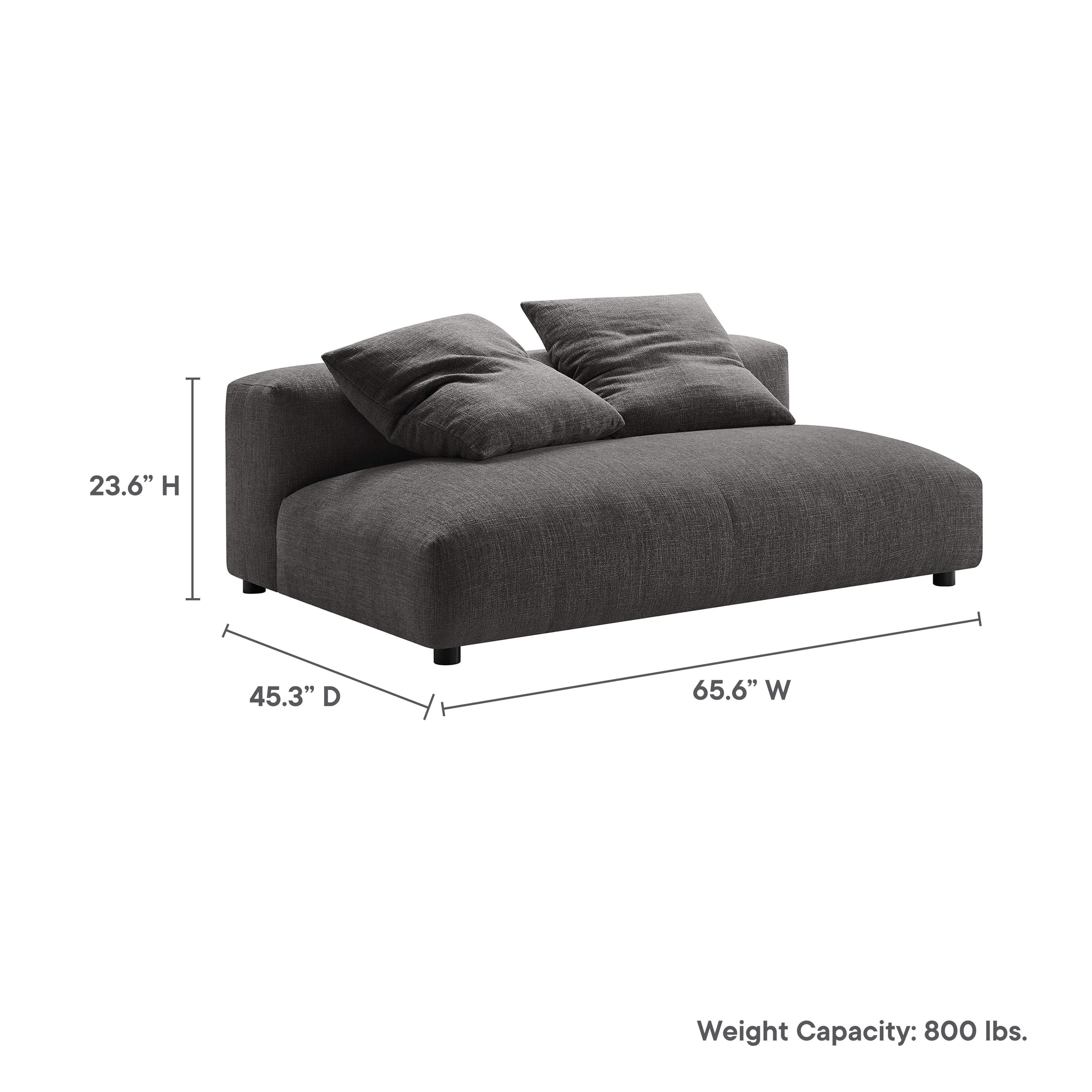 Solace Modular Upholstered Fabric Armless Loveseat by Modway - Image 9