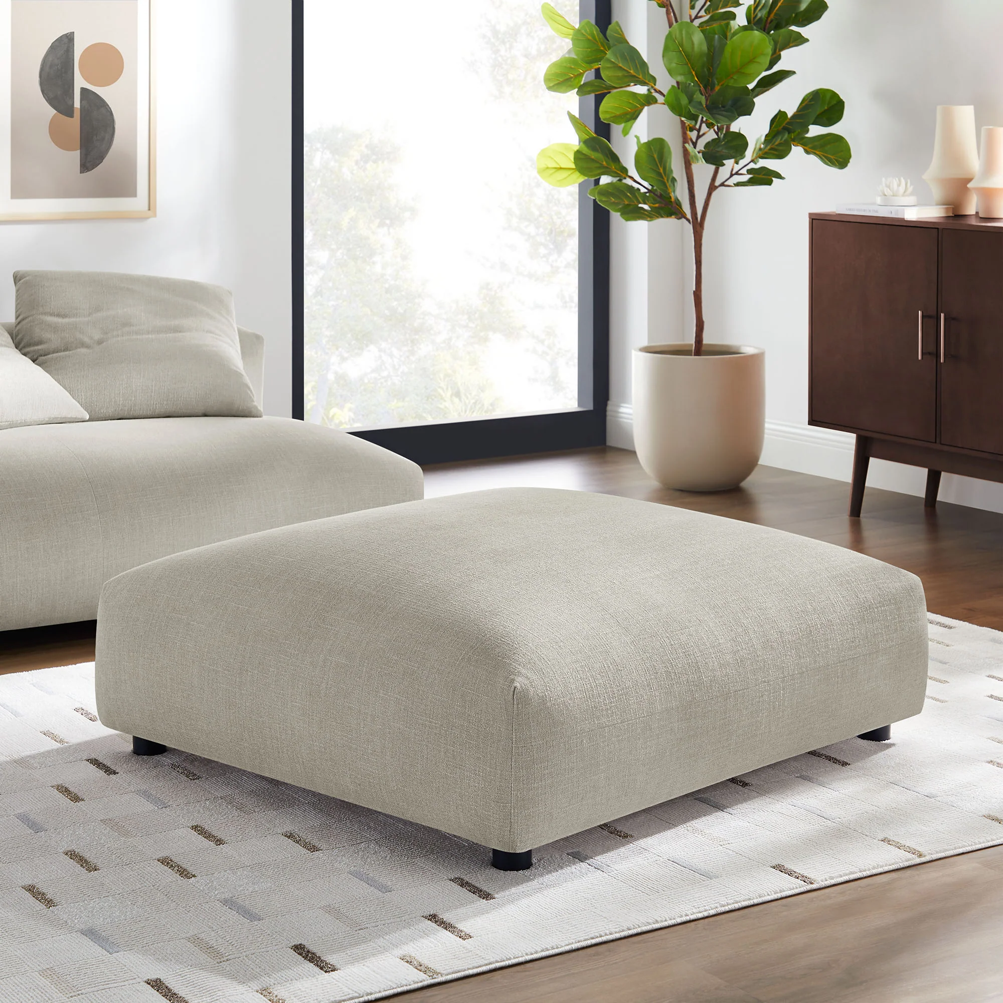 Solace Modular Upholstered Fabric Ottoman by Modway - Image 12