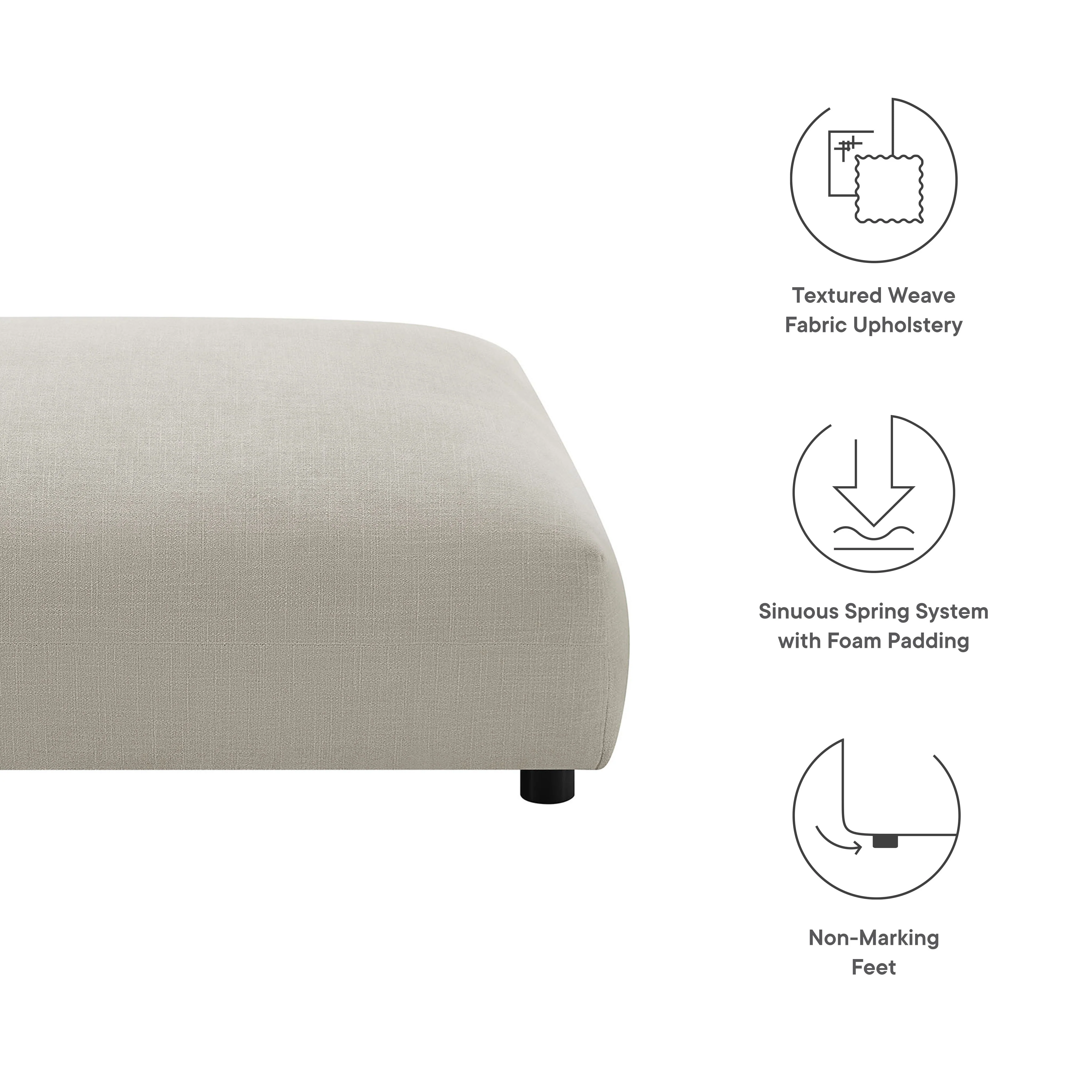 Solace Modular Upholstered Fabric Ottoman by Modway - Image 13