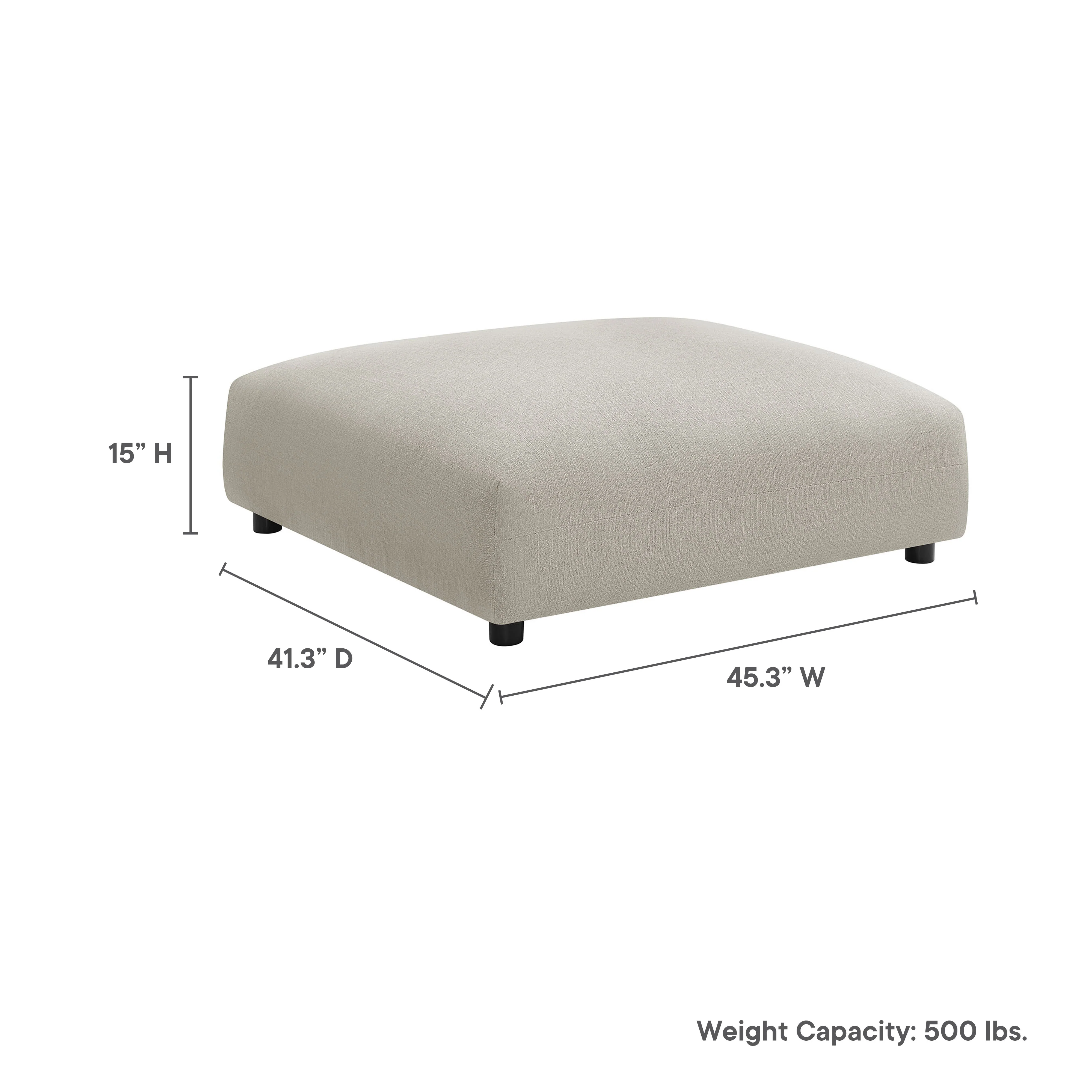 Solace Modular Upholstered Fabric Ottoman by Modway - Image 14