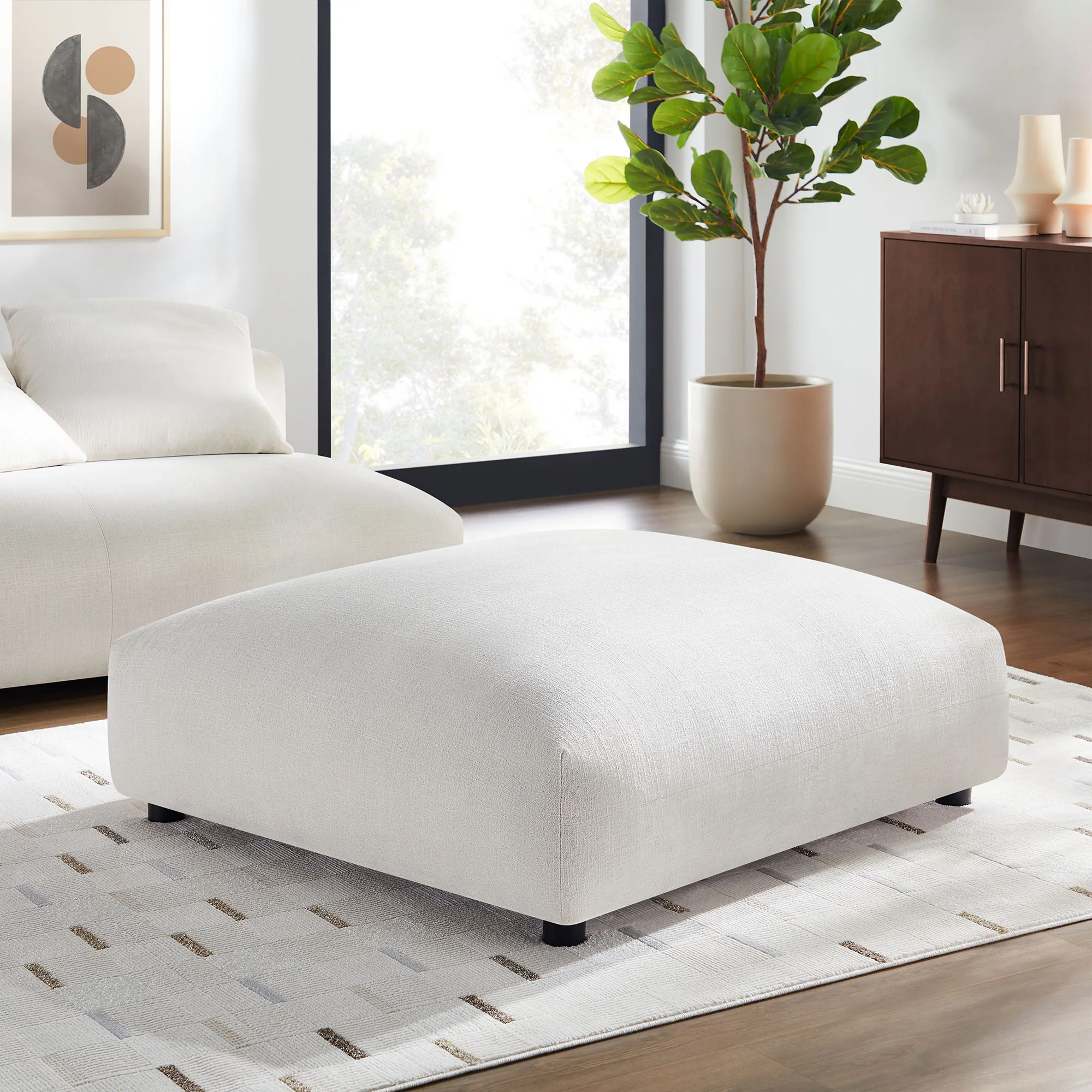 Solace Modular Upholstered Fabric Ottoman by Modway - Image 19