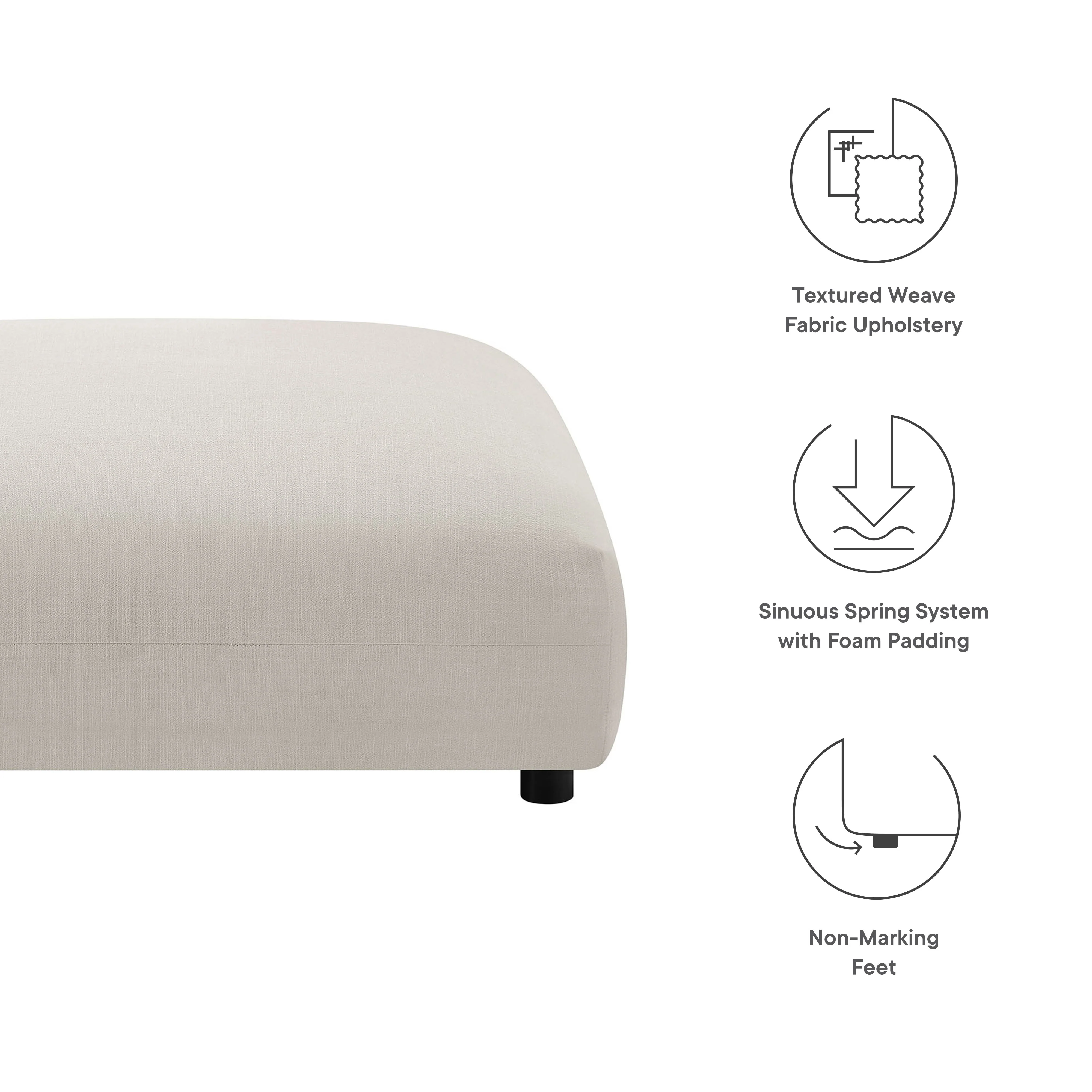 Solace Modular Upholstered Fabric Ottoman by Modway - Image 20