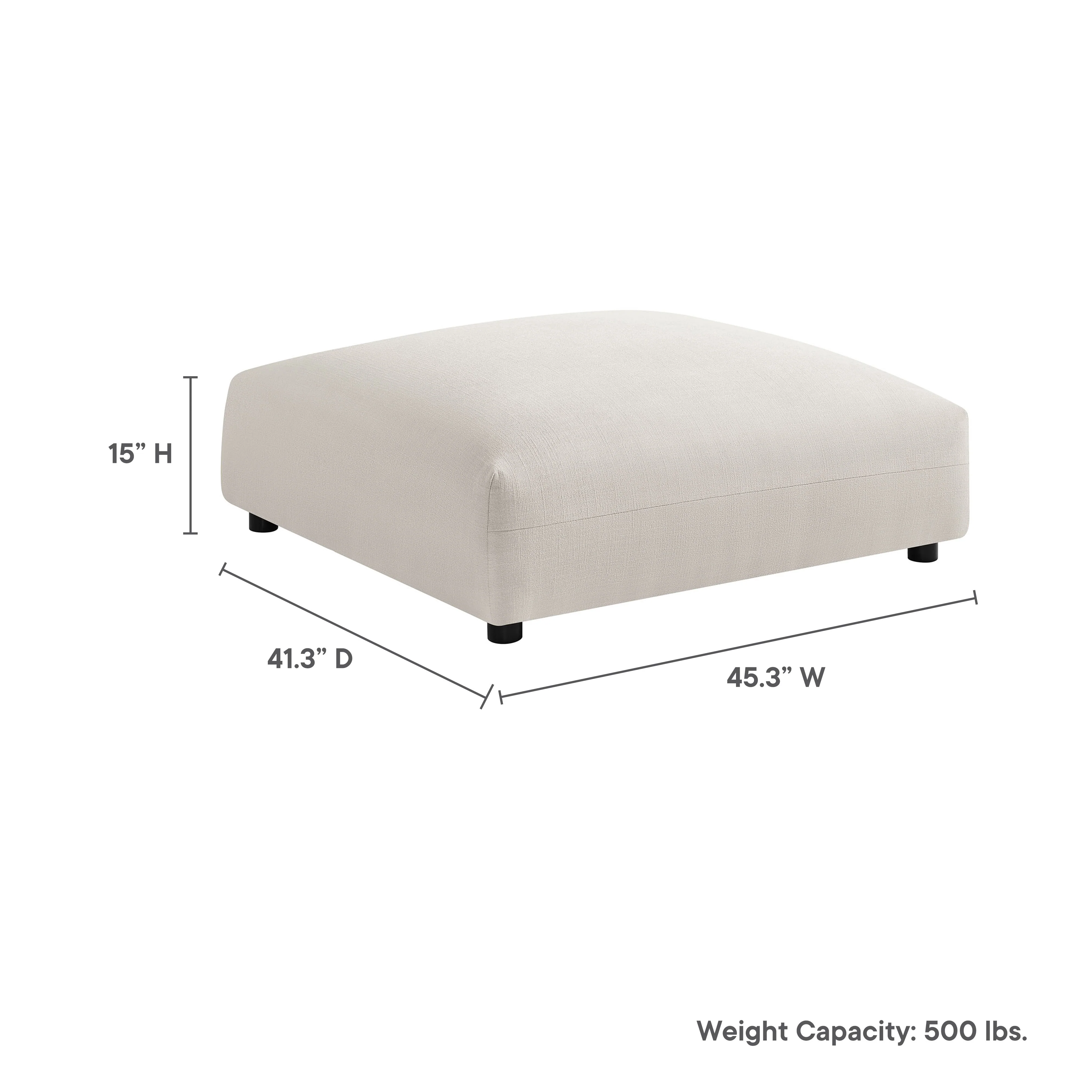 Solace Modular Upholstered Fabric Ottoman by Modway - Image 21