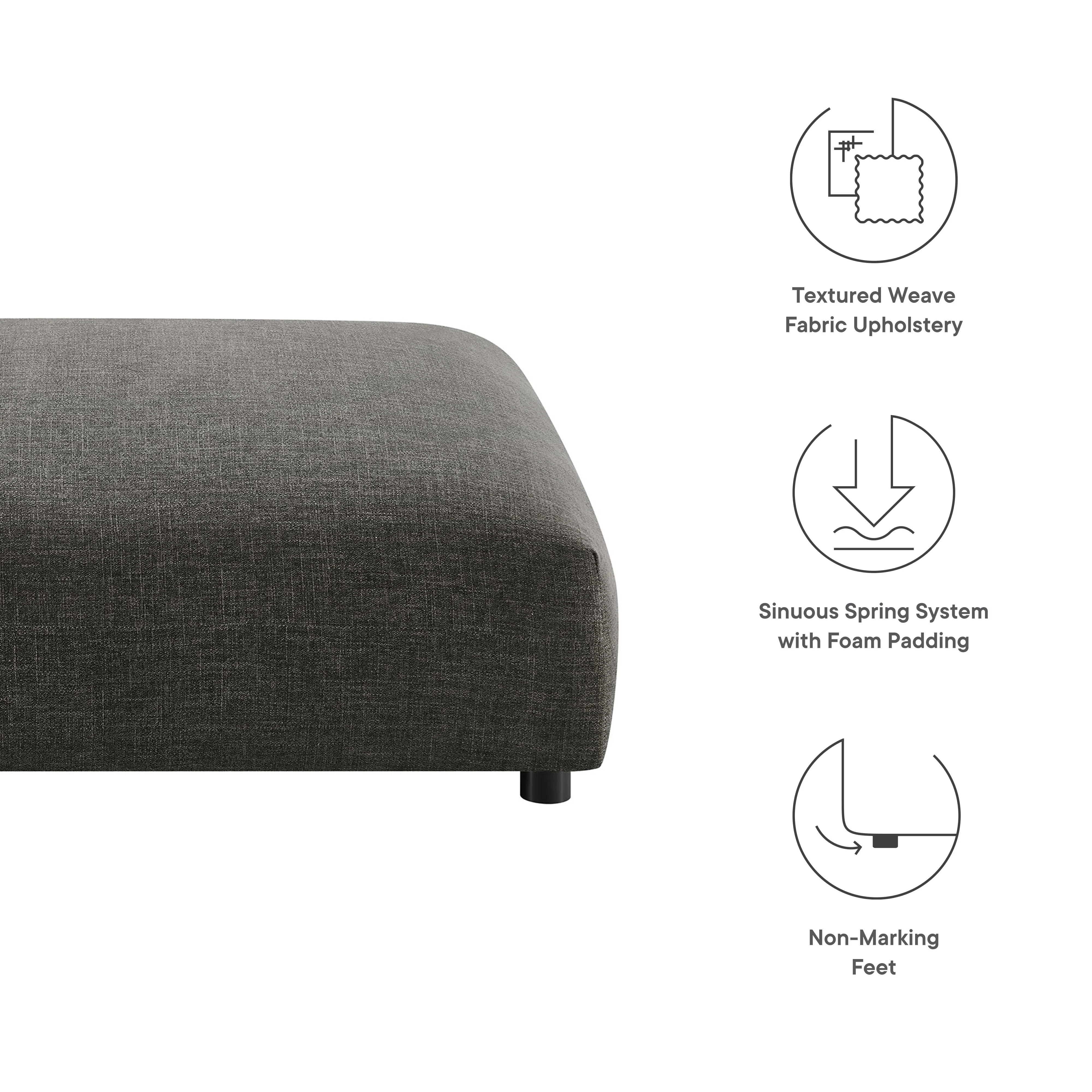 Solace Modular Upholstered Fabric Ottoman by Modway - Image 6