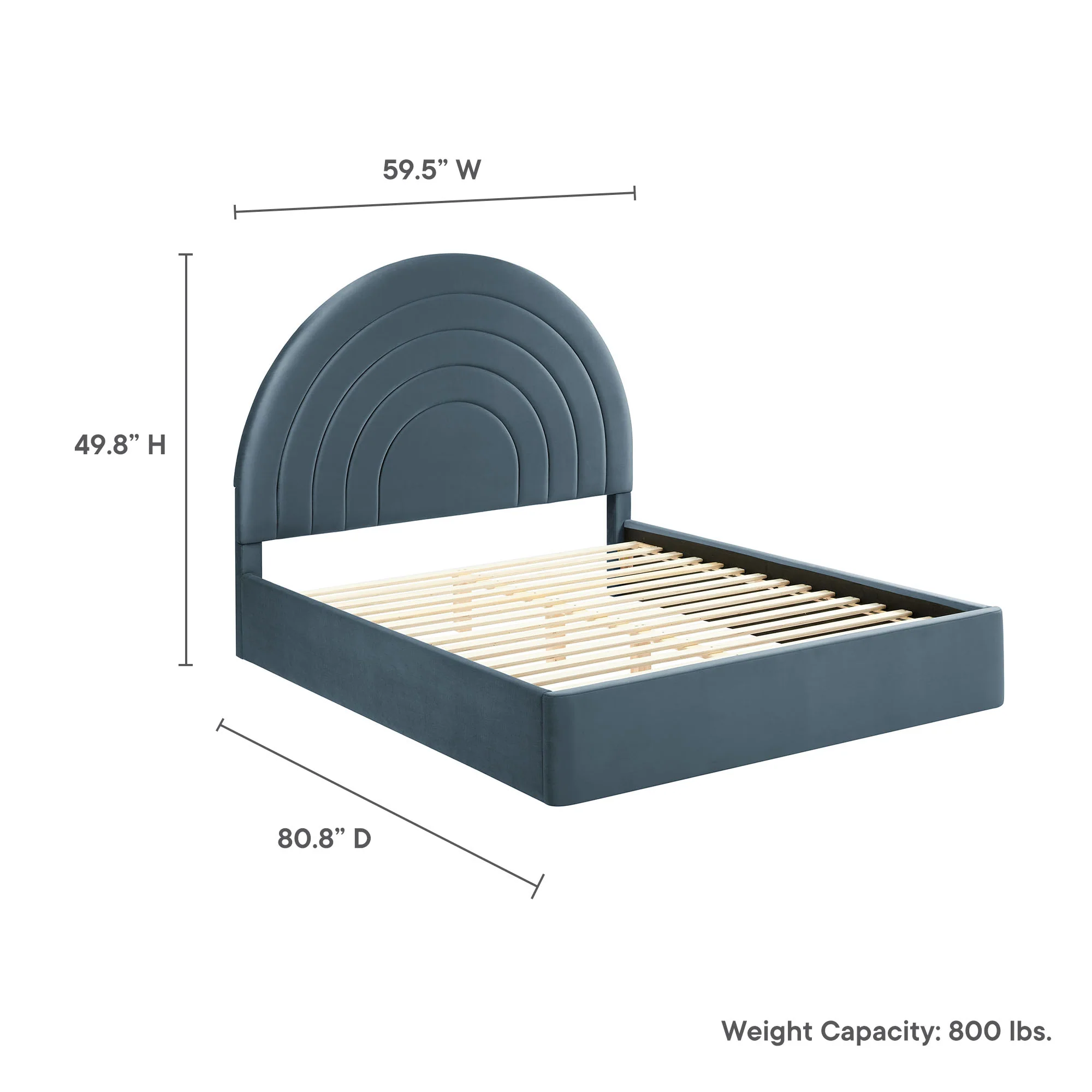 Solana Arched Performance Velvet Full Platform Bed by Modway - Image 18