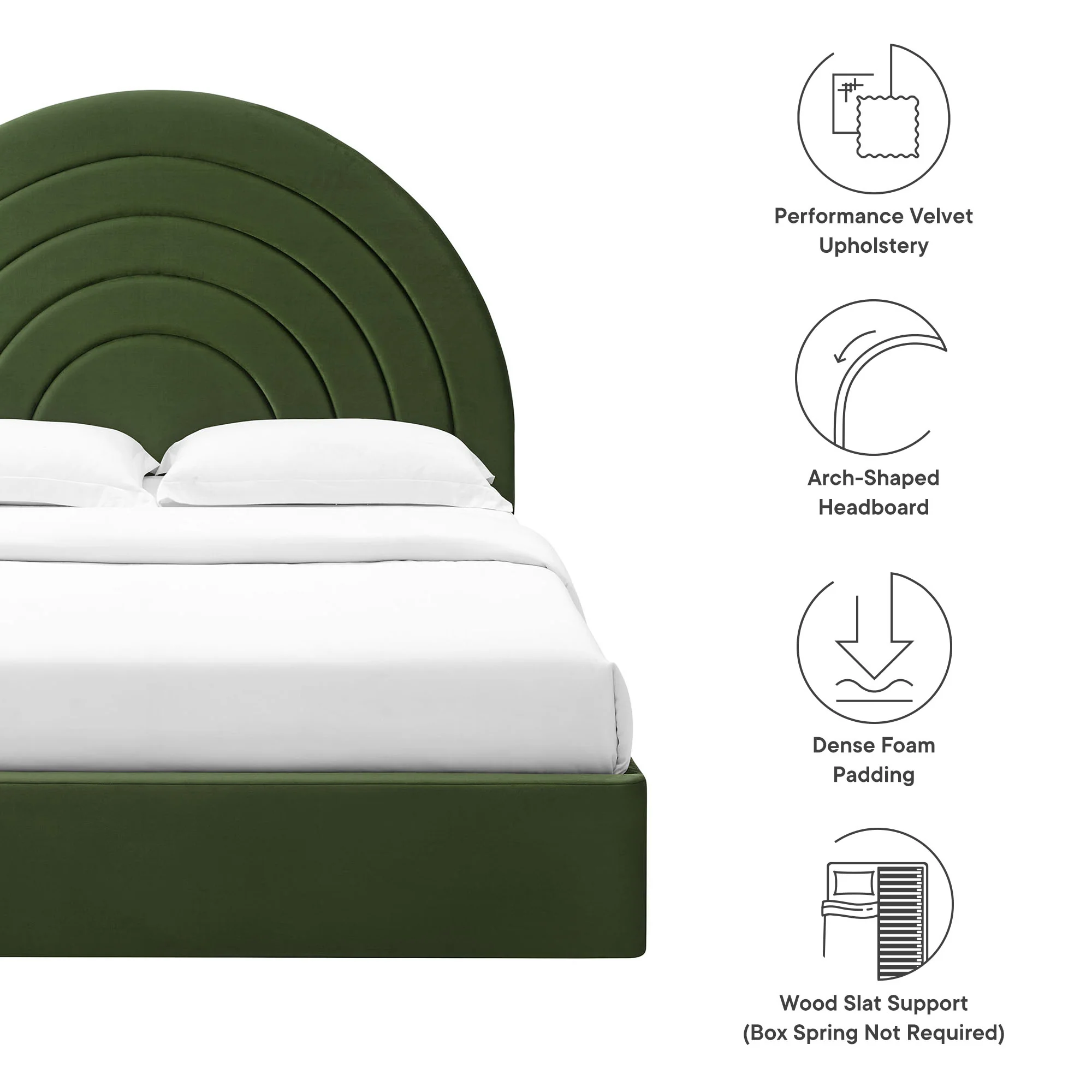 Solana Arched Performance Velvet Full Platform Bed by Modway - Image 26