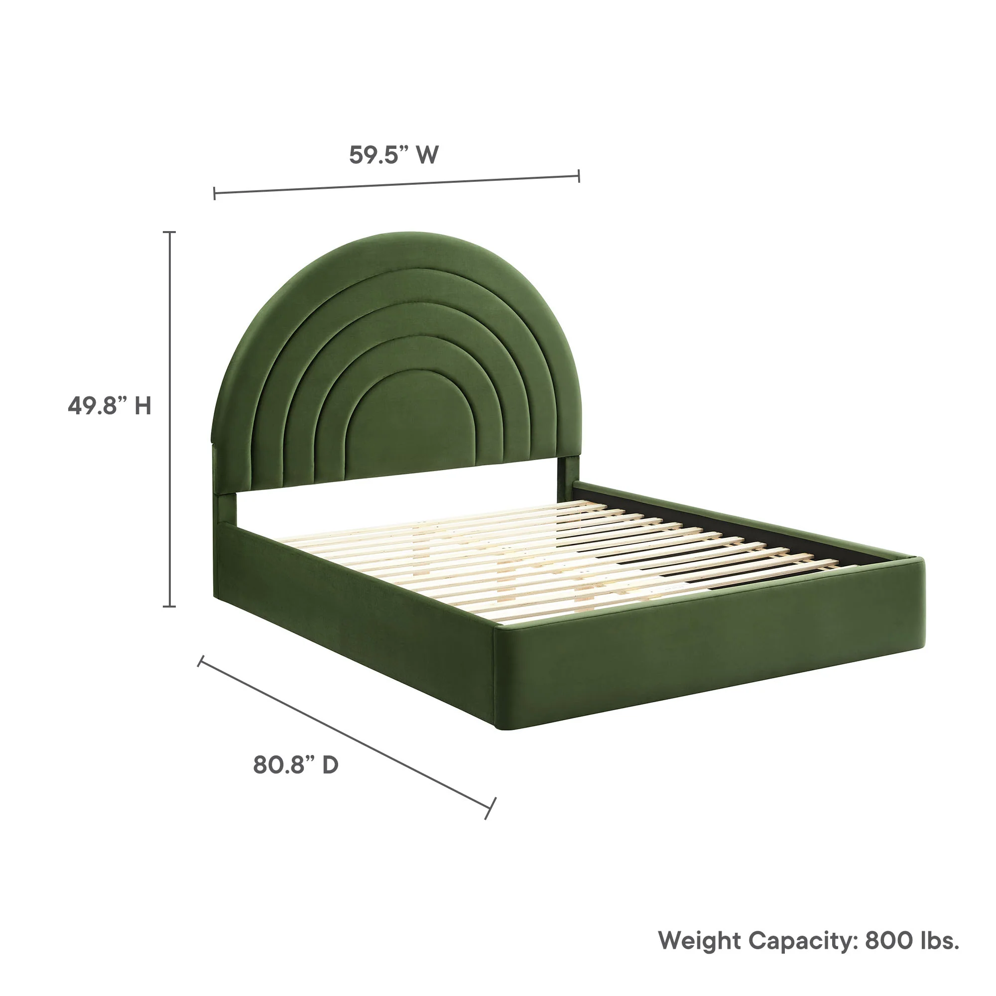 Solana Arched Performance Velvet Full Platform Bed by Modway - Image 27