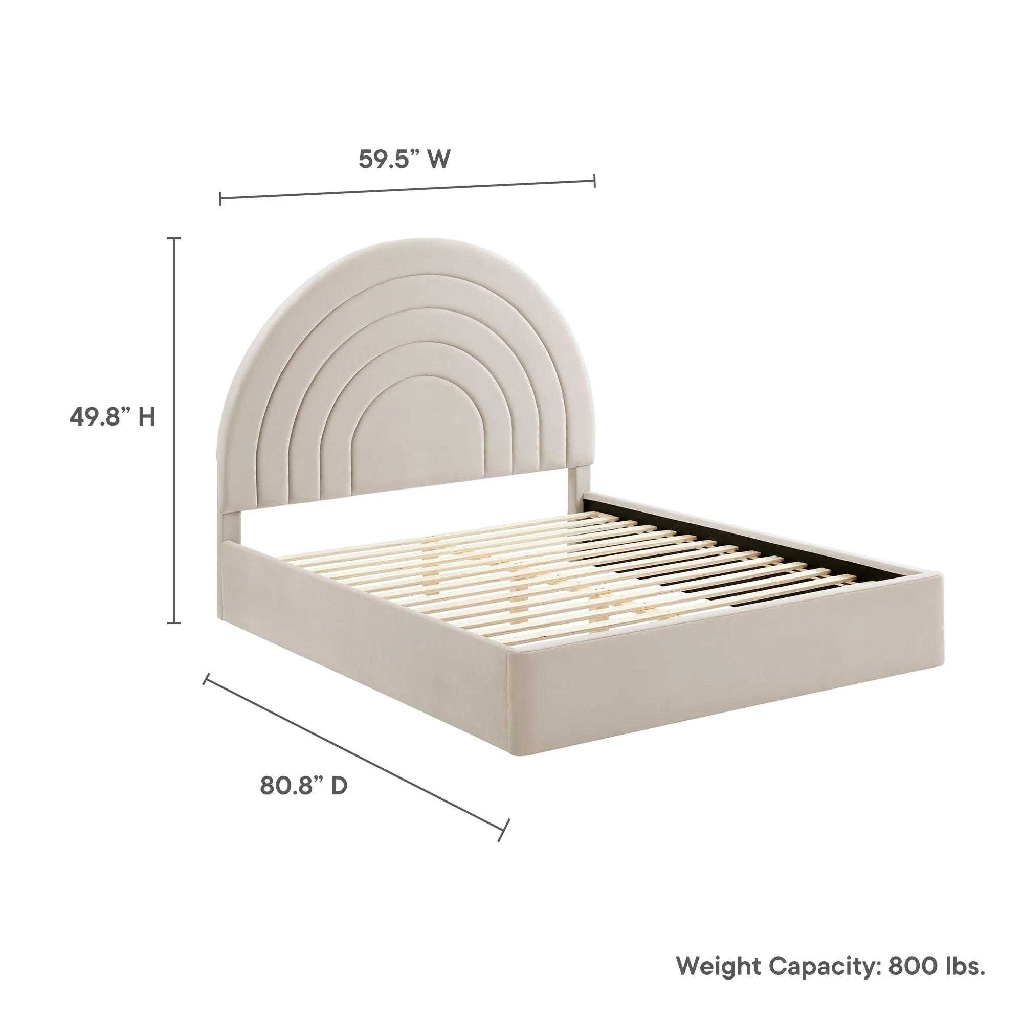 Solana Arched Performance Velvet Full Platform Bed by Modway - Image 9