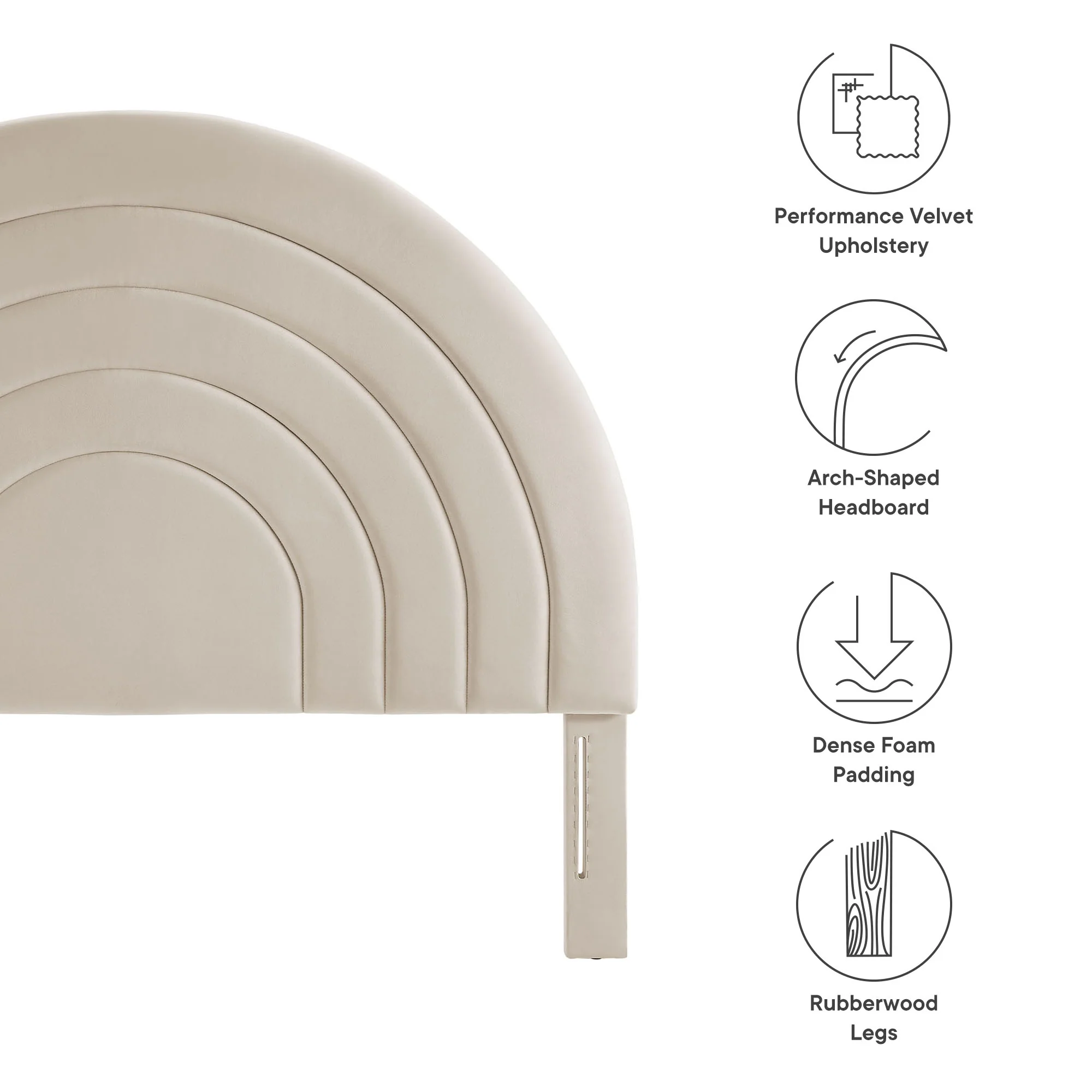 Solana Arched Performance Velvet King Headboard by Modway - Image 6