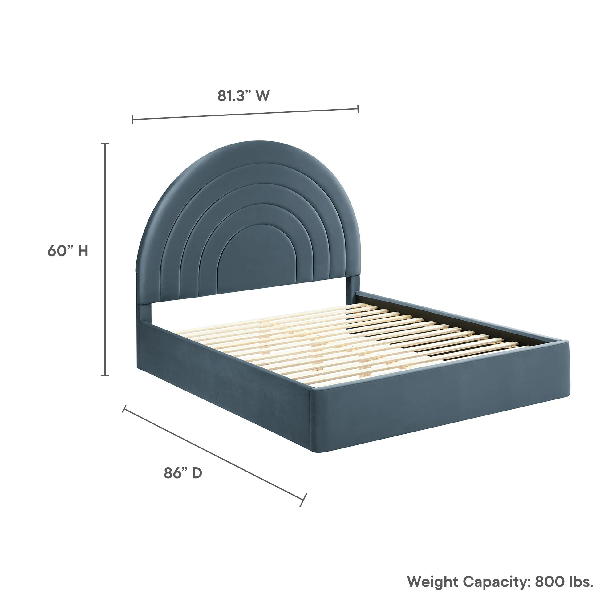 Solana Arched Performance Velvet King Platform Bed by Modway - Image 18