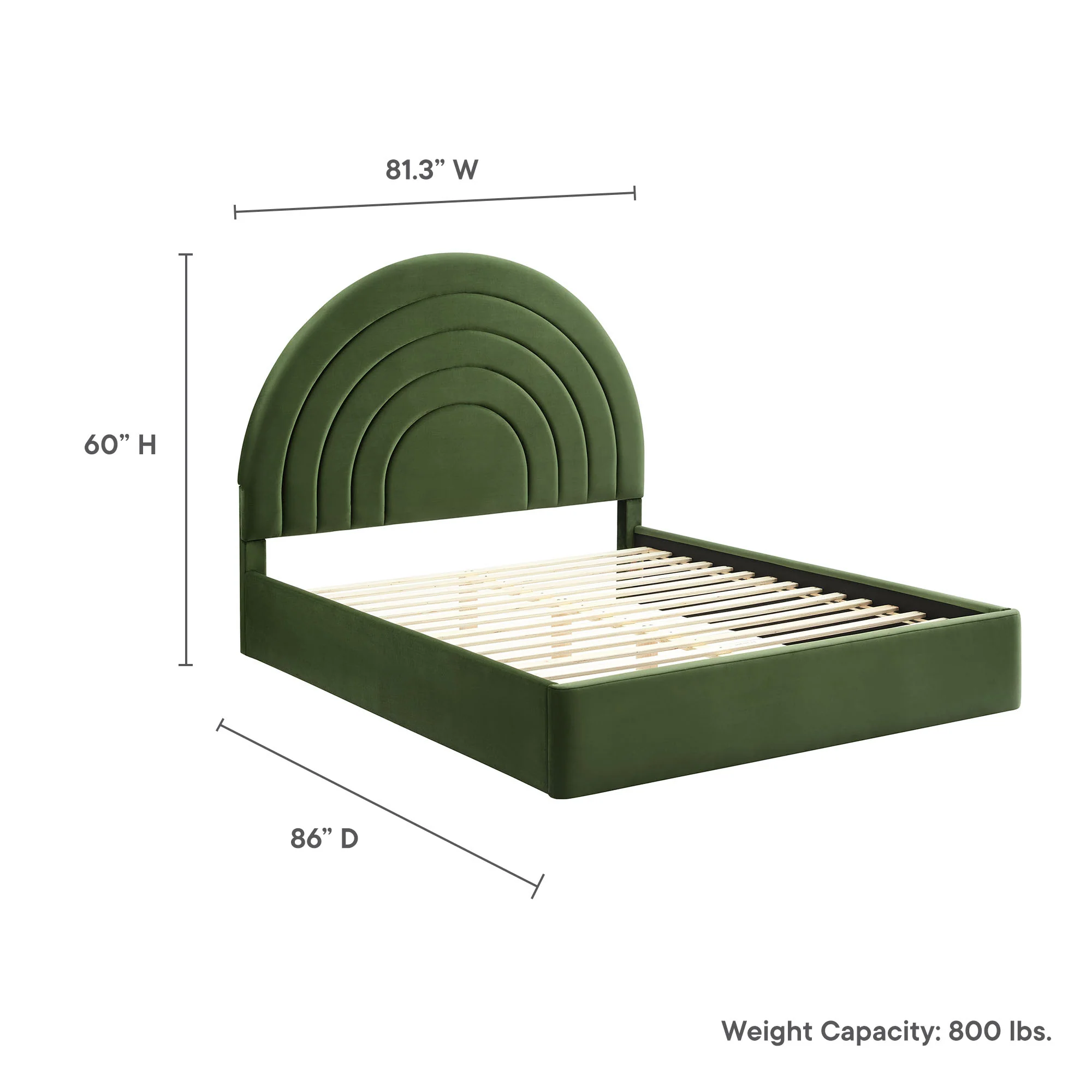 Solana Arched Performance Velvet King Platform Bed by Modway - Image 27