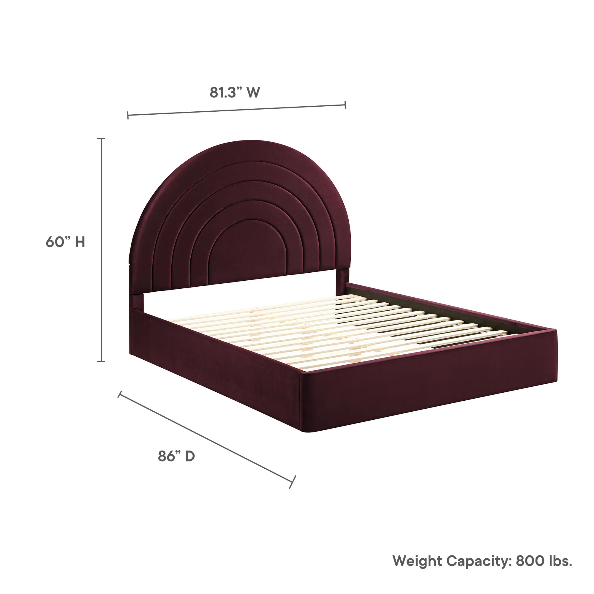 Solana Arched Performance Velvet King Platform Bed by Modway - Image 36