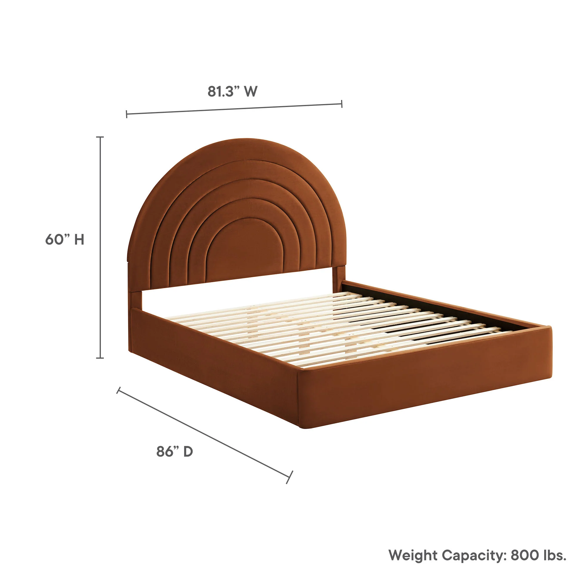 Solana Arched Performance Velvet King Platform Bed by Modway - Image 45