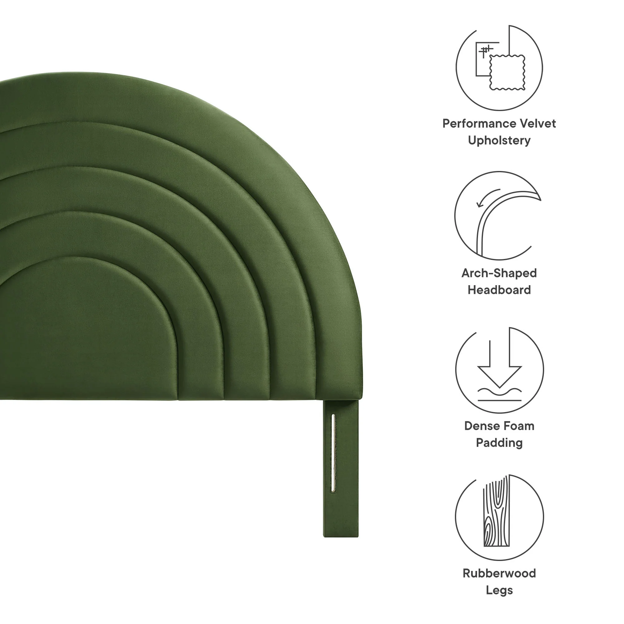 Solana Arched Performance Velvet Queen Headboard by Modway - Image 20