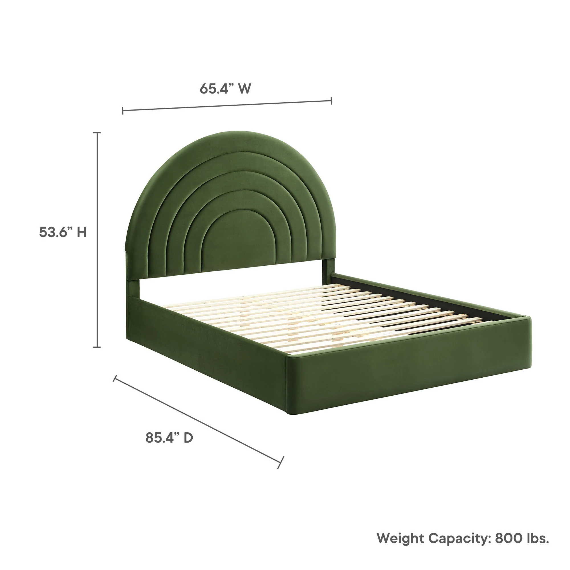 Solana Arched Performance Velvet Queen Platform Bed by Modway - Image 27