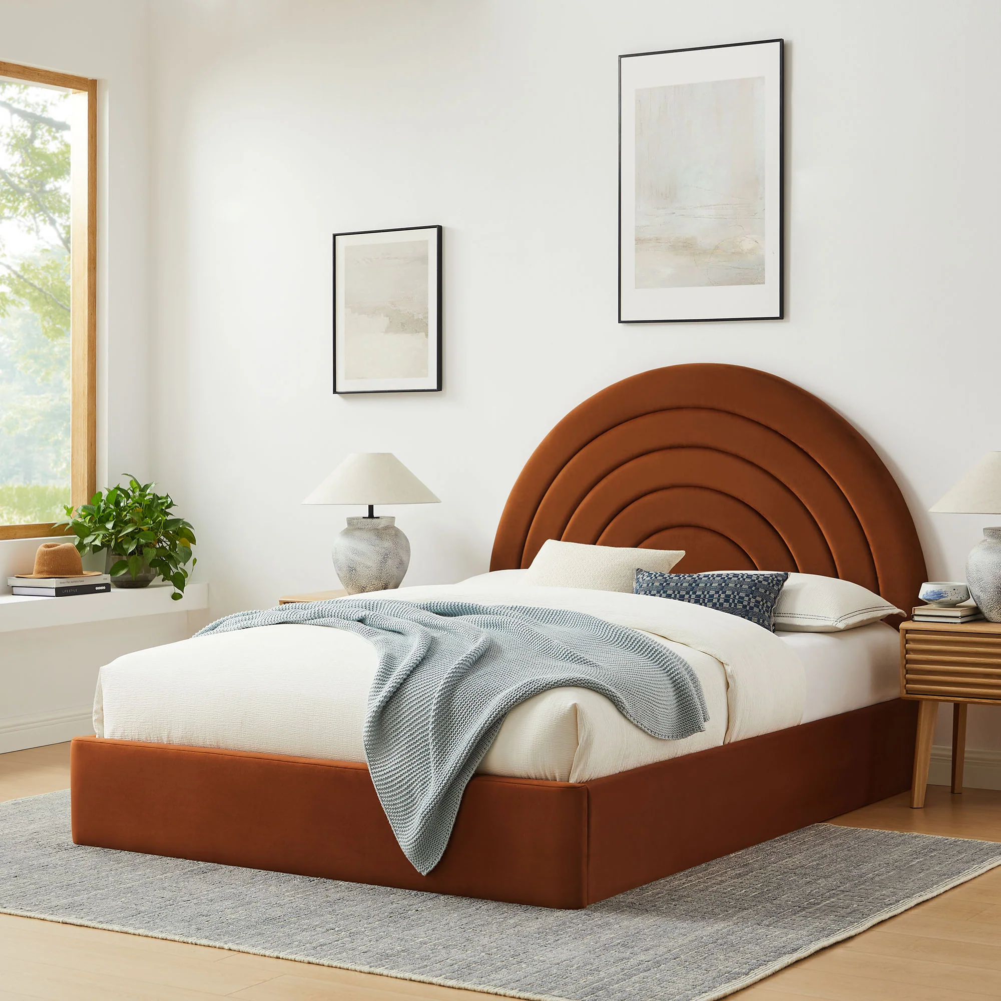 Solana Arched Performance Velvet Queen Platform Bed by Modway - Image 43
