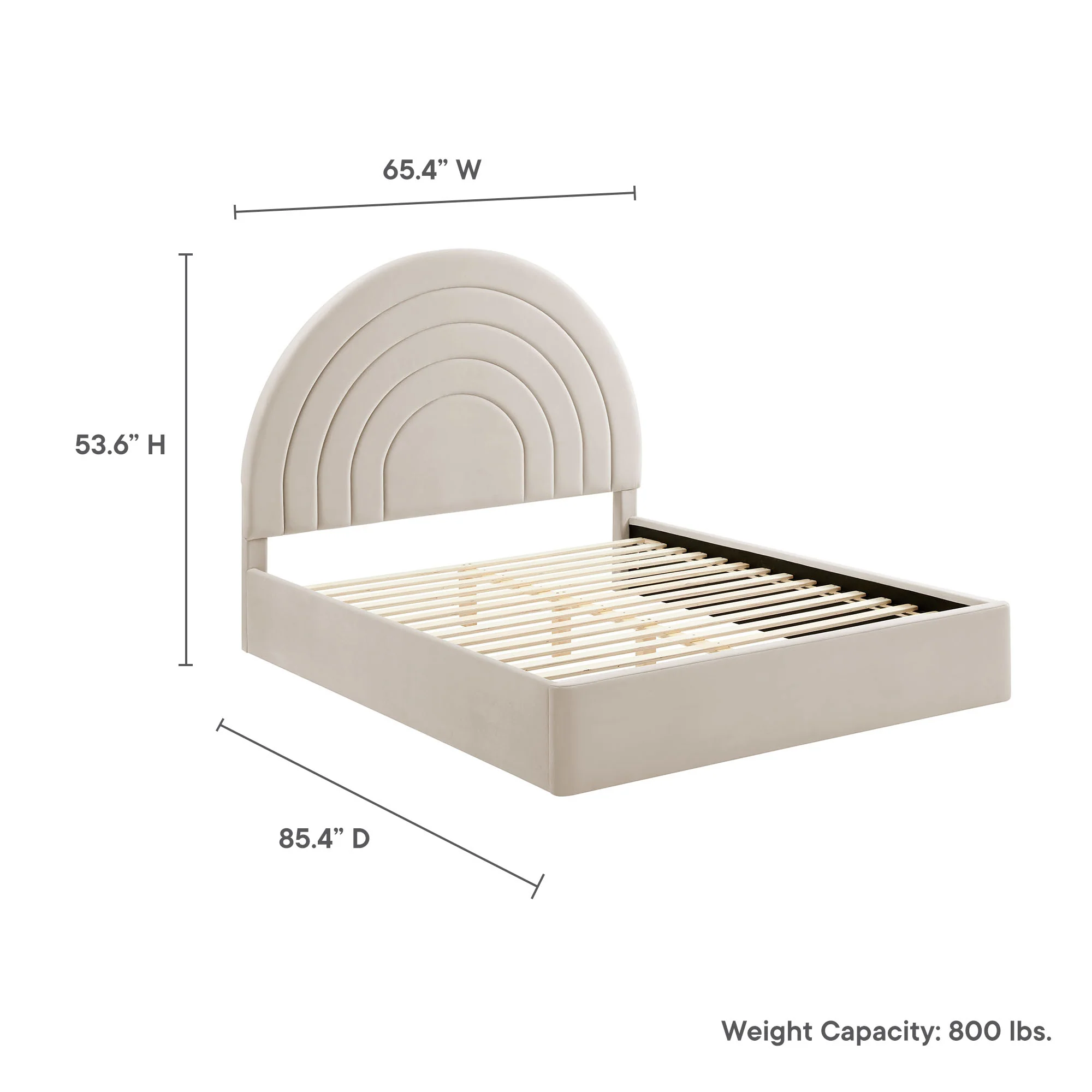 Solana Arched Performance Velvet Queen Platform Bed by Modway - Image 9