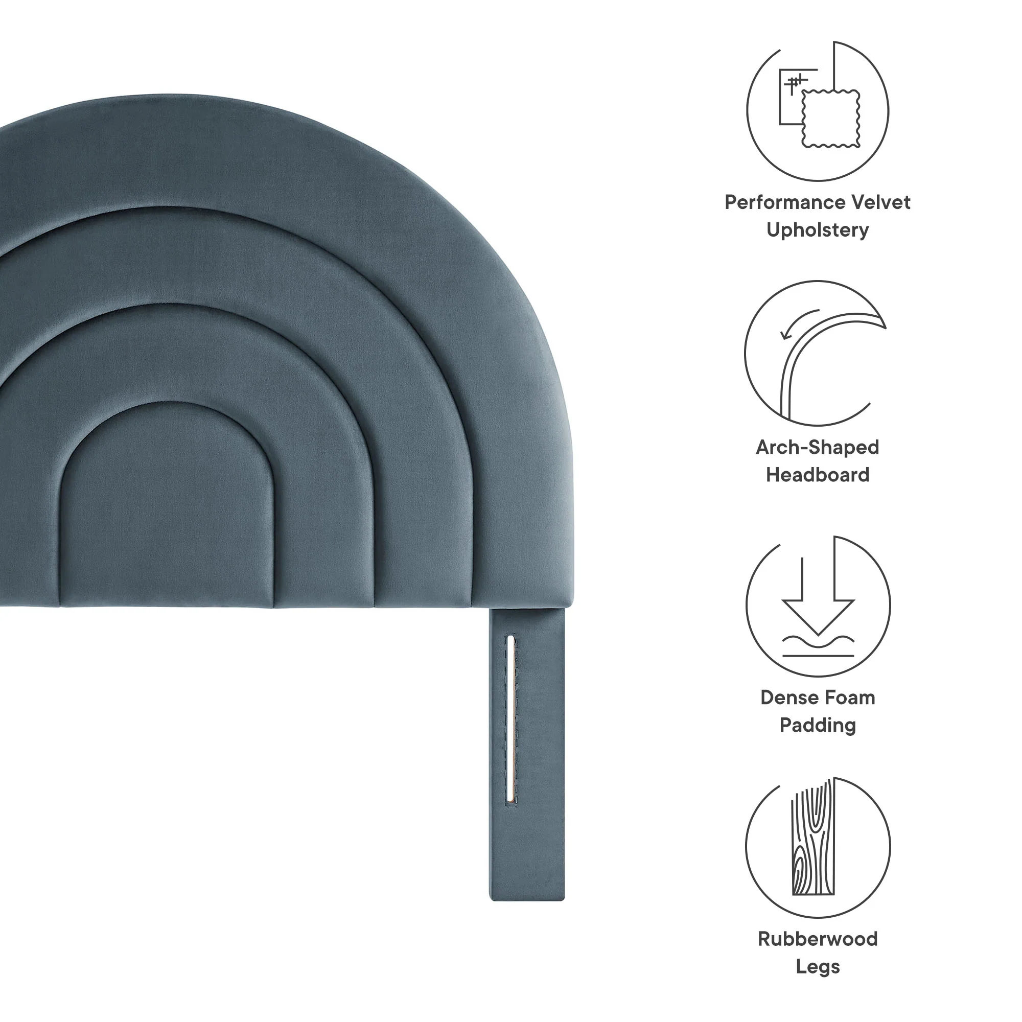 Solana Arched Performance Velvet Twin Headboard by Modway - Image 13