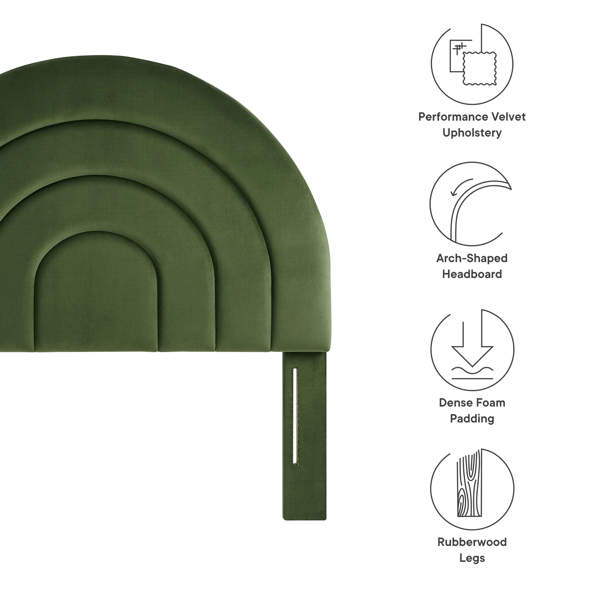 Solana Arched Performance Velvet Twin Headboard by Modway - Image 20