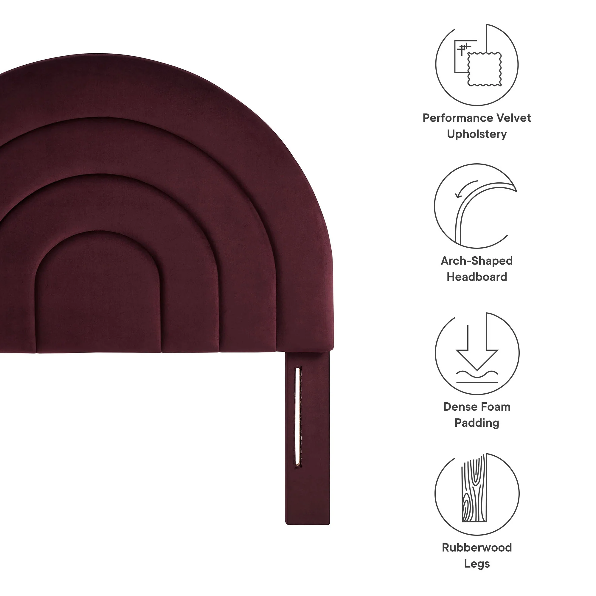 Solana Arched Performance Velvet Twin Headboard by Modway - Image 27