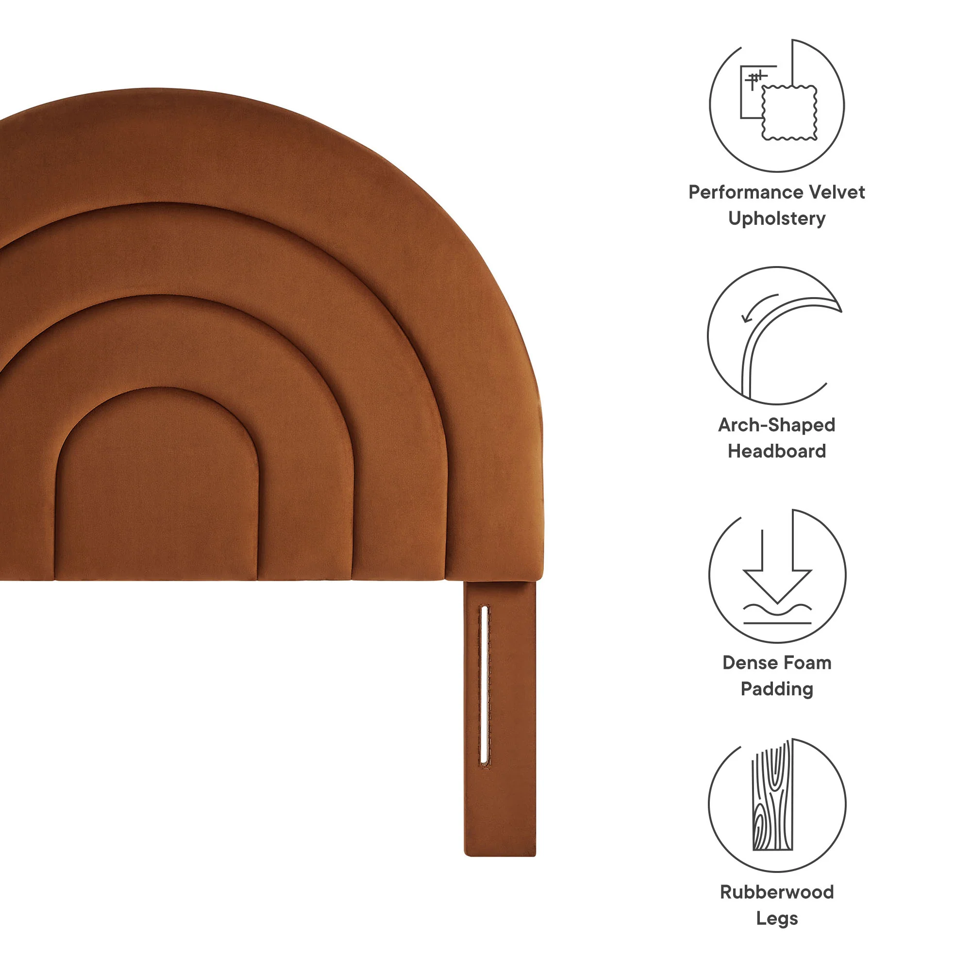 Solana Arched Performance Velvet Twin Headboard by Modway - Image 34