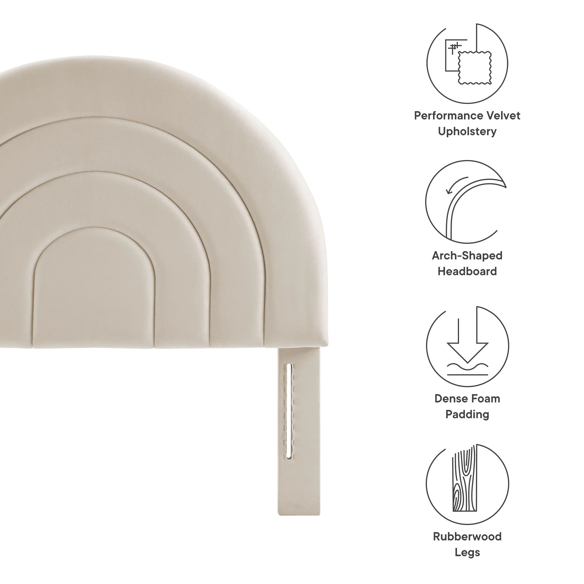 Solana Arched Performance Velvet Twin Headboard by Modway - Image 6