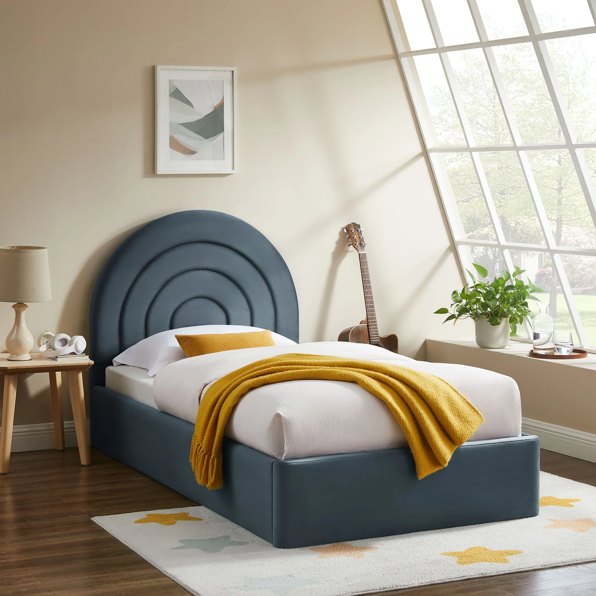 Solana Arched Performance Velvet Twin Platform Bed by Modway - Image 16