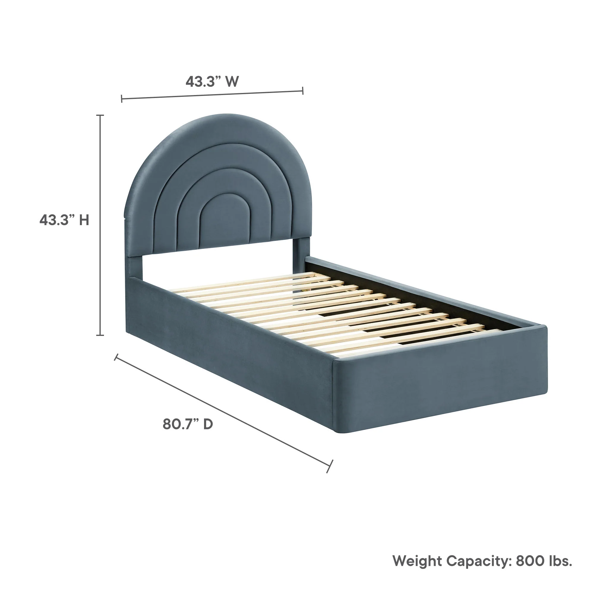 Solana Arched Performance Velvet Twin Platform Bed by Modway - Image 18