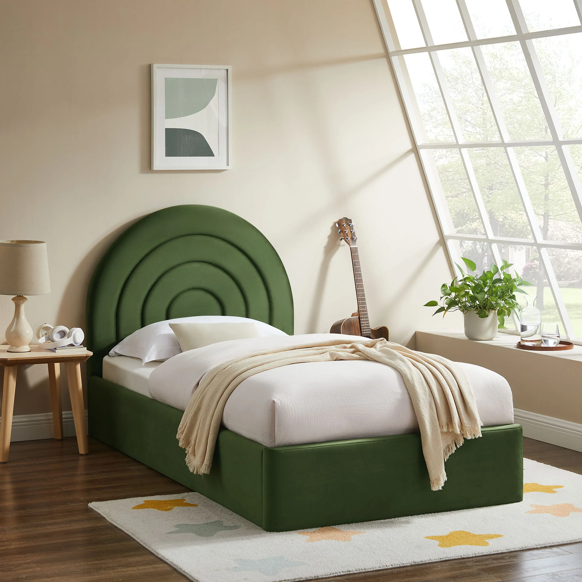 Solana Arched Performance Velvet Twin Platform Bed by Modway - Image 25