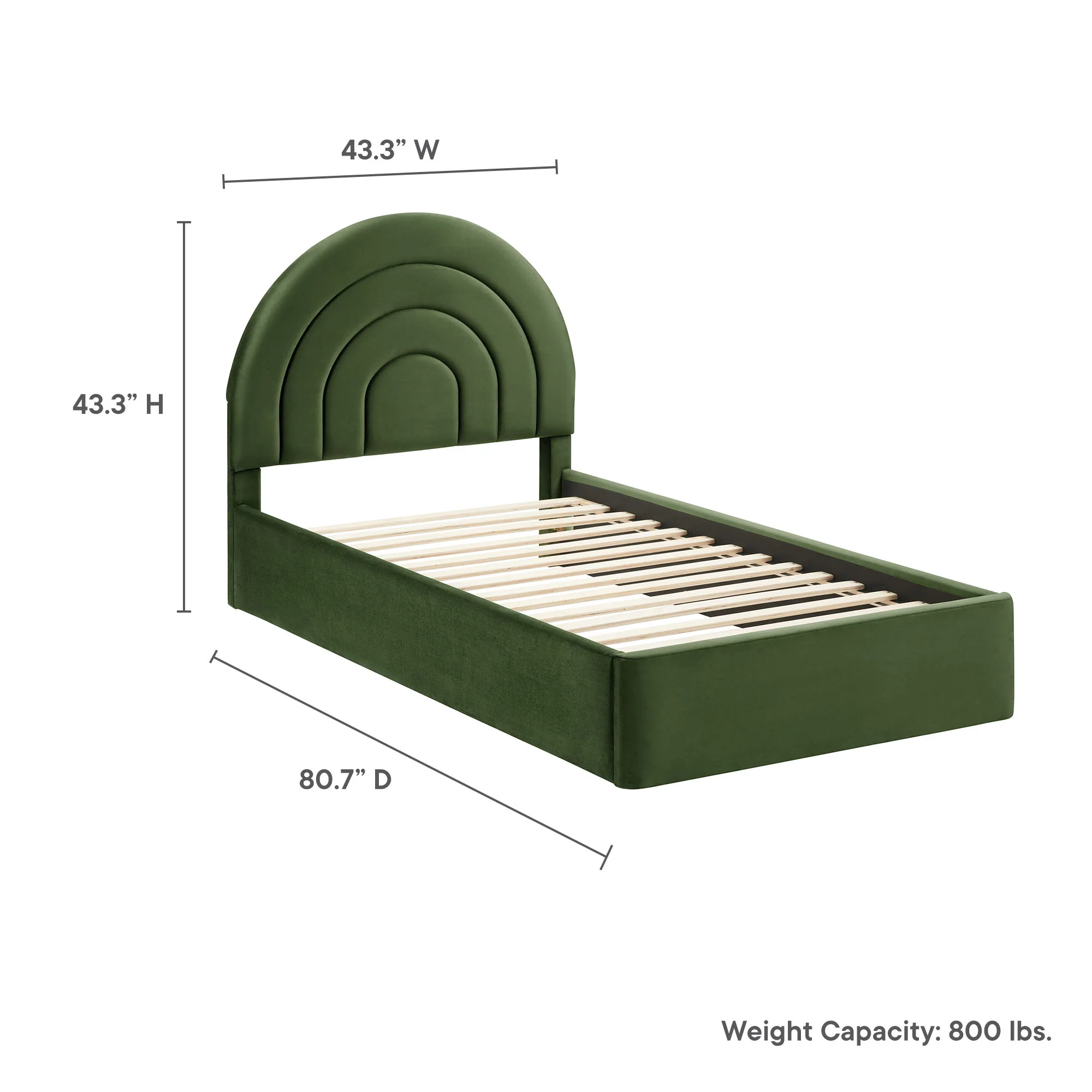 Solana Arched Performance Velvet Twin Platform Bed by Modway - Image 27