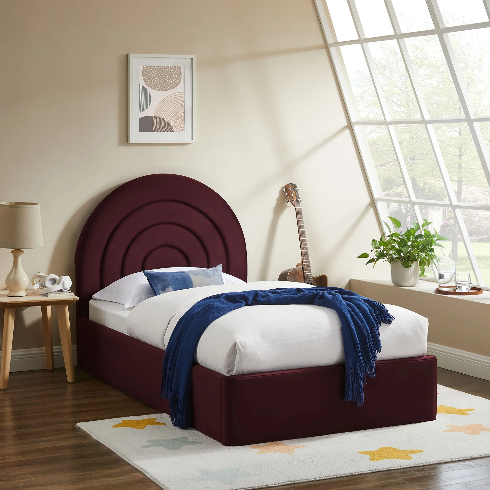 Solana Arched Performance Velvet Twin Platform Bed by Modway - Image 34