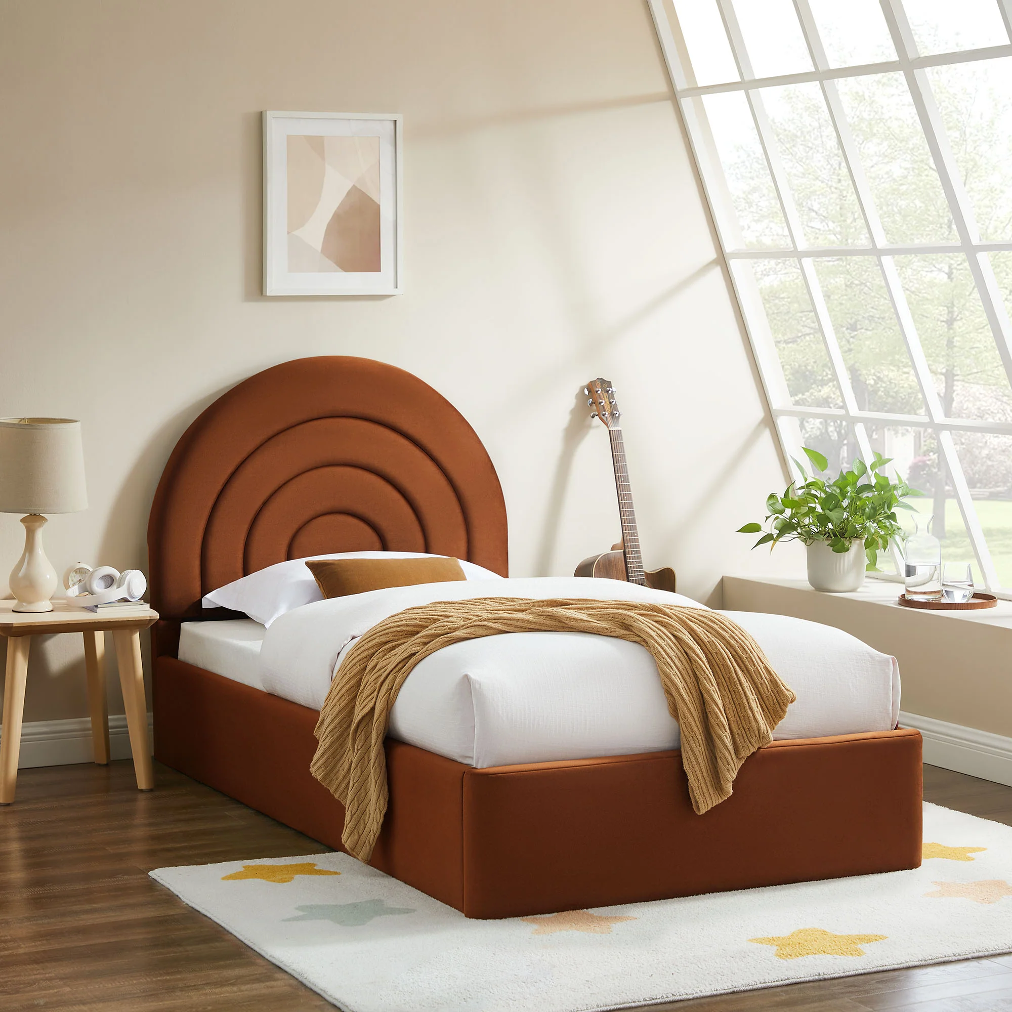 Solana Arched Performance Velvet Twin Platform Bed by Modway - Image 43
