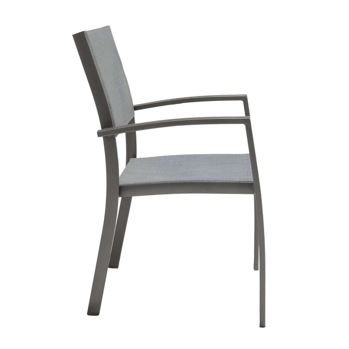 Solana Outdoor Aluminum Arm Dining Chairs in Cosmos Grey Finish - Set of 2 By Armen Living - Image 5