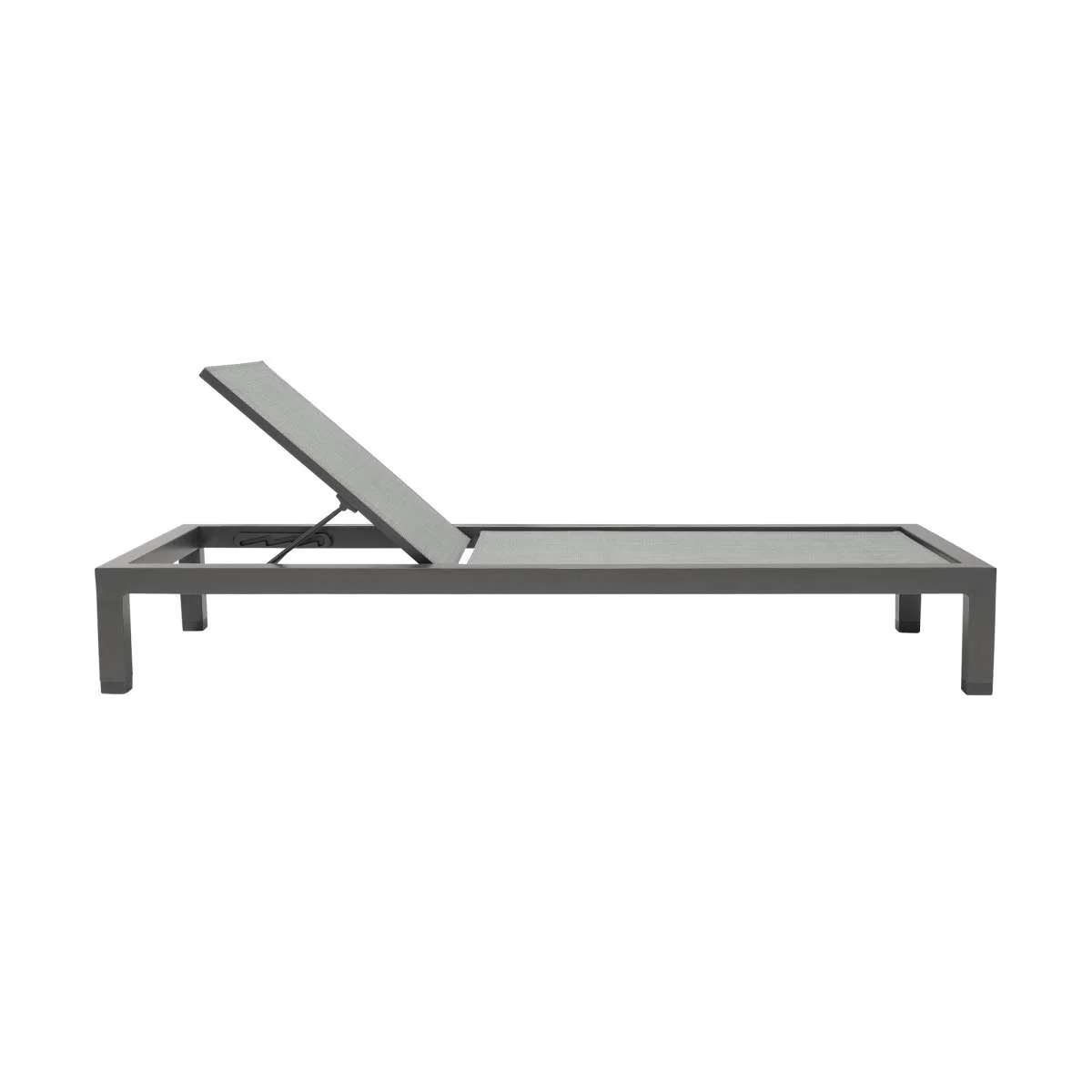 Solana Outdoor Dark Grey Aluminum Stacking Chaise Lounge Chair By Armen Living - Image 3