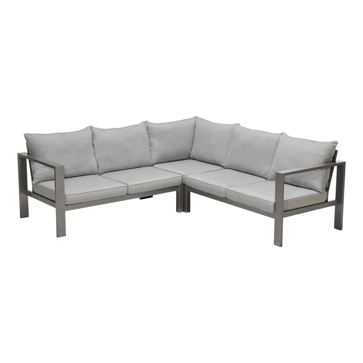 Solana Outdoor Sectional in Cosmos Finish with Grey Cushions By Armen Living - Image 2