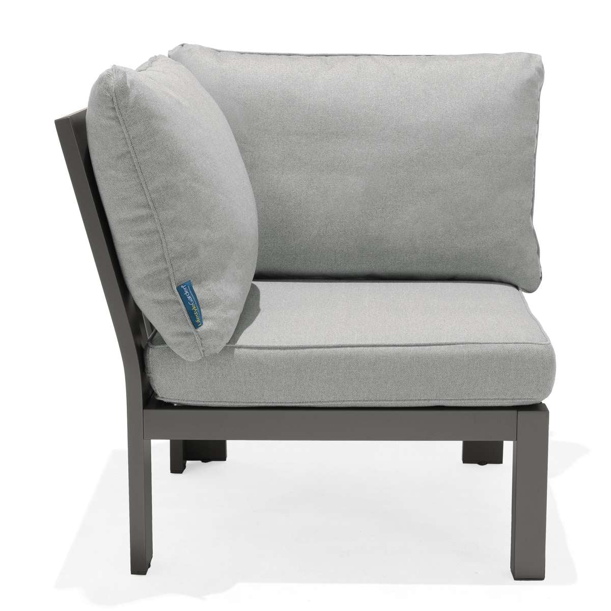 Solana Outdoor Sectional in Cosmos Finish with Grey Cushions By Armen Living - Image 8