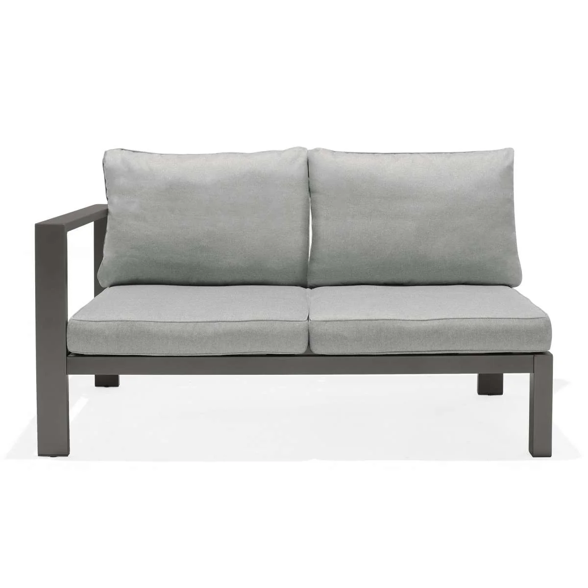 Solana Outdoor Sectional Set in Cosmos Finish with Grey Cushions and Coffee Table By Armen Living - Image 6