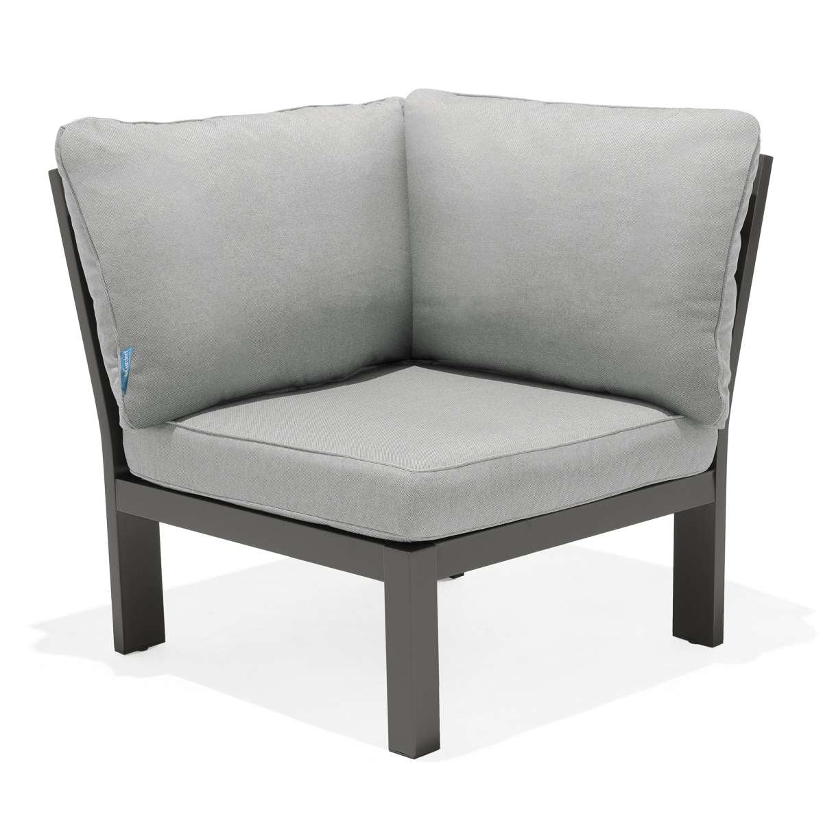 Solana Outdoor Sectional Set in Cosmos Finish with Grey Cushions and Coffee Table By Armen Living - Image 7