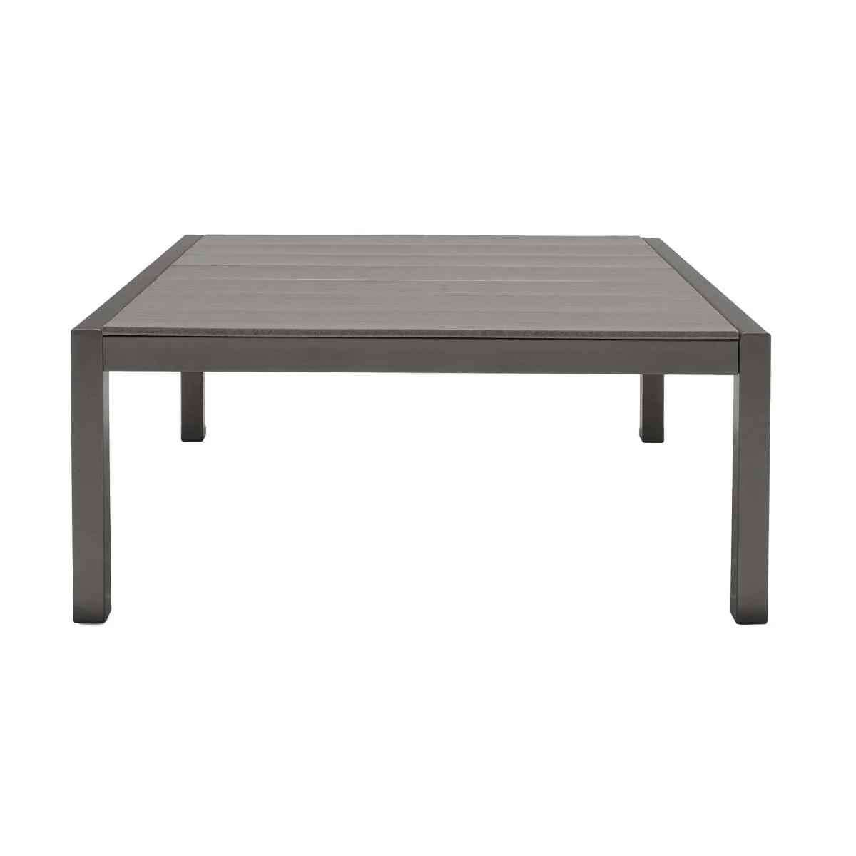 Solana Outdoor Square Coffee Table in Cosmos Grey Finish with Wood Top By Armen Living - Image 4