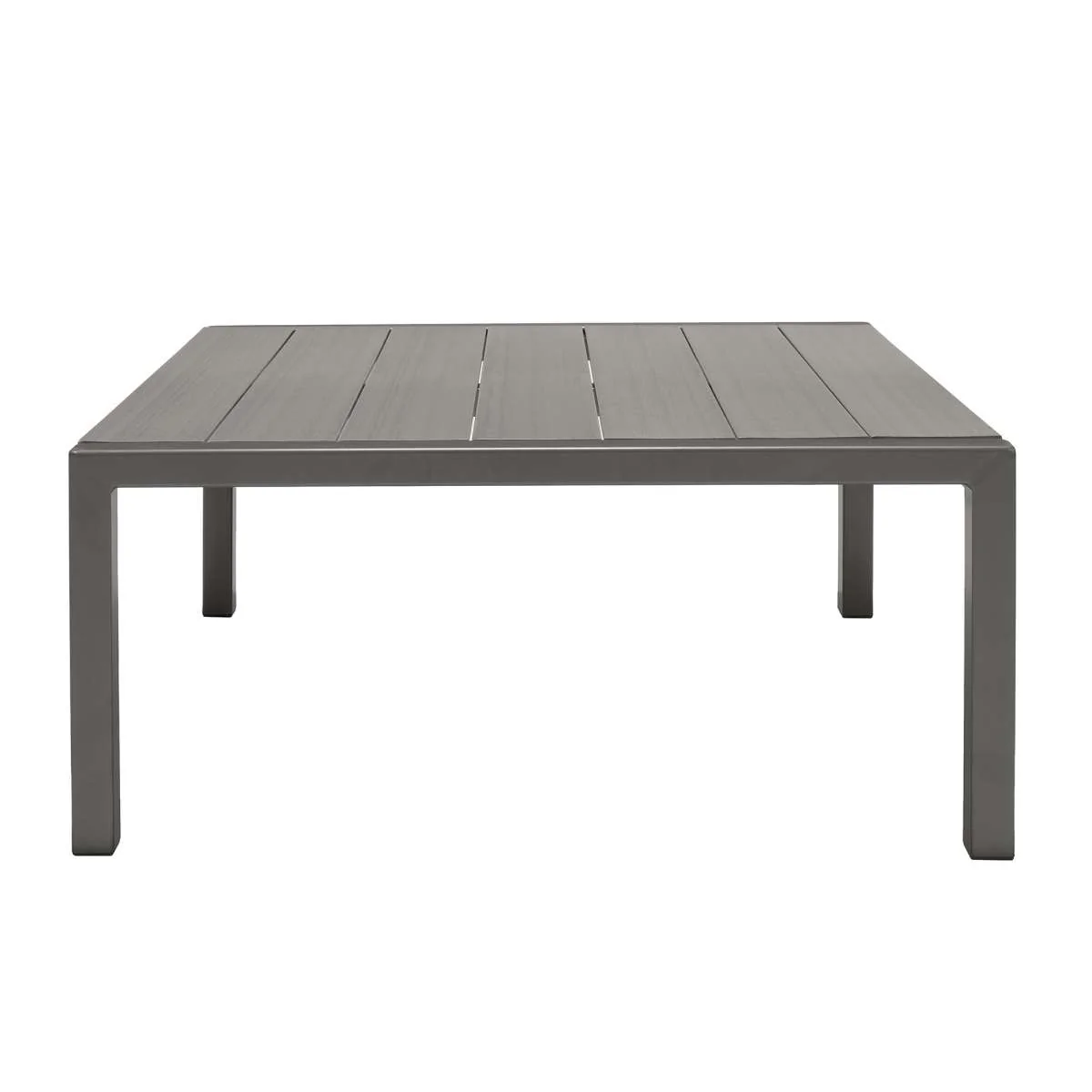 Solana Outdoor Square Coffee Table in Cosmos Grey Finish with Wood Top By Armen Living - Image 5