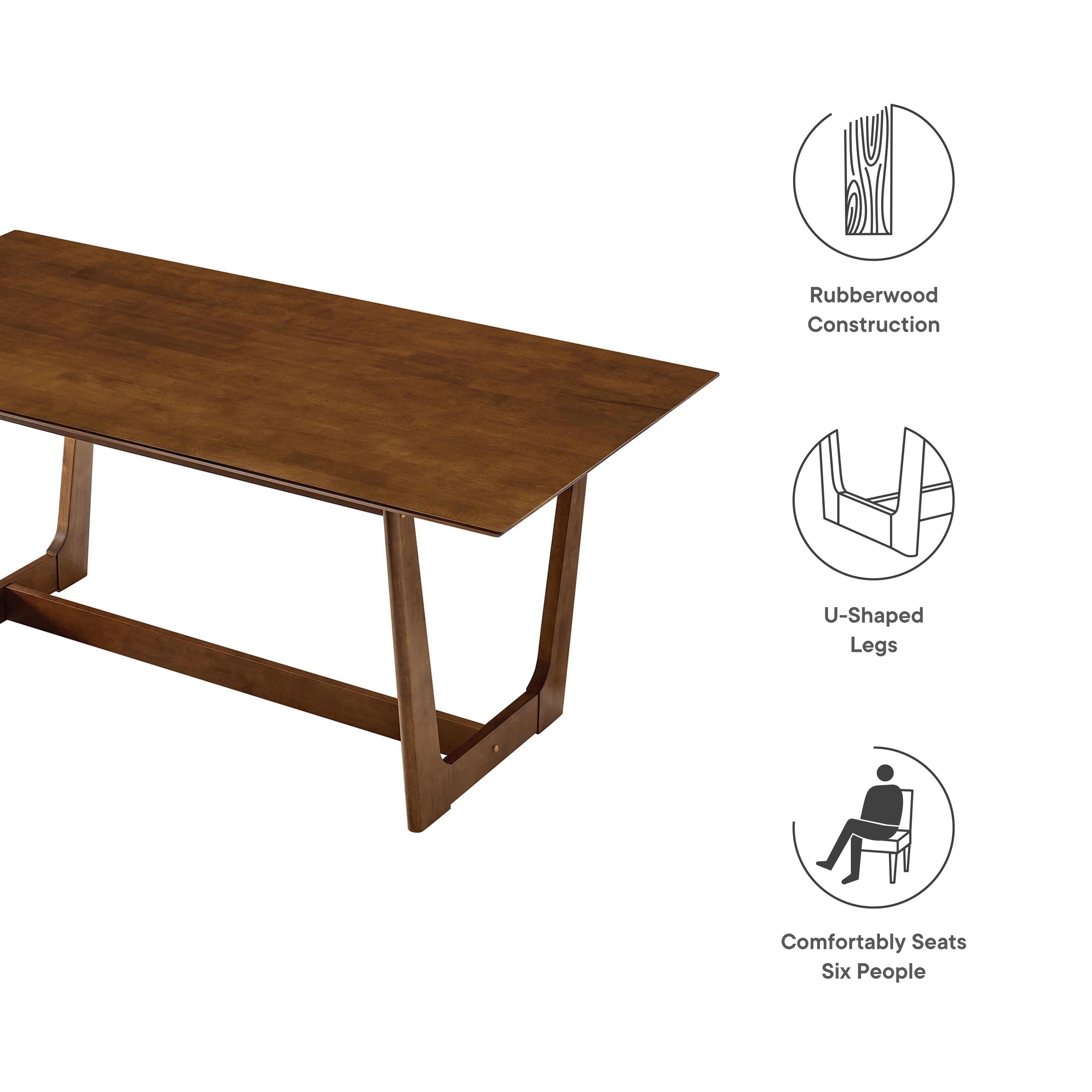 Solara 71" Rectangle Wood Dining Table by Modway - Image 17