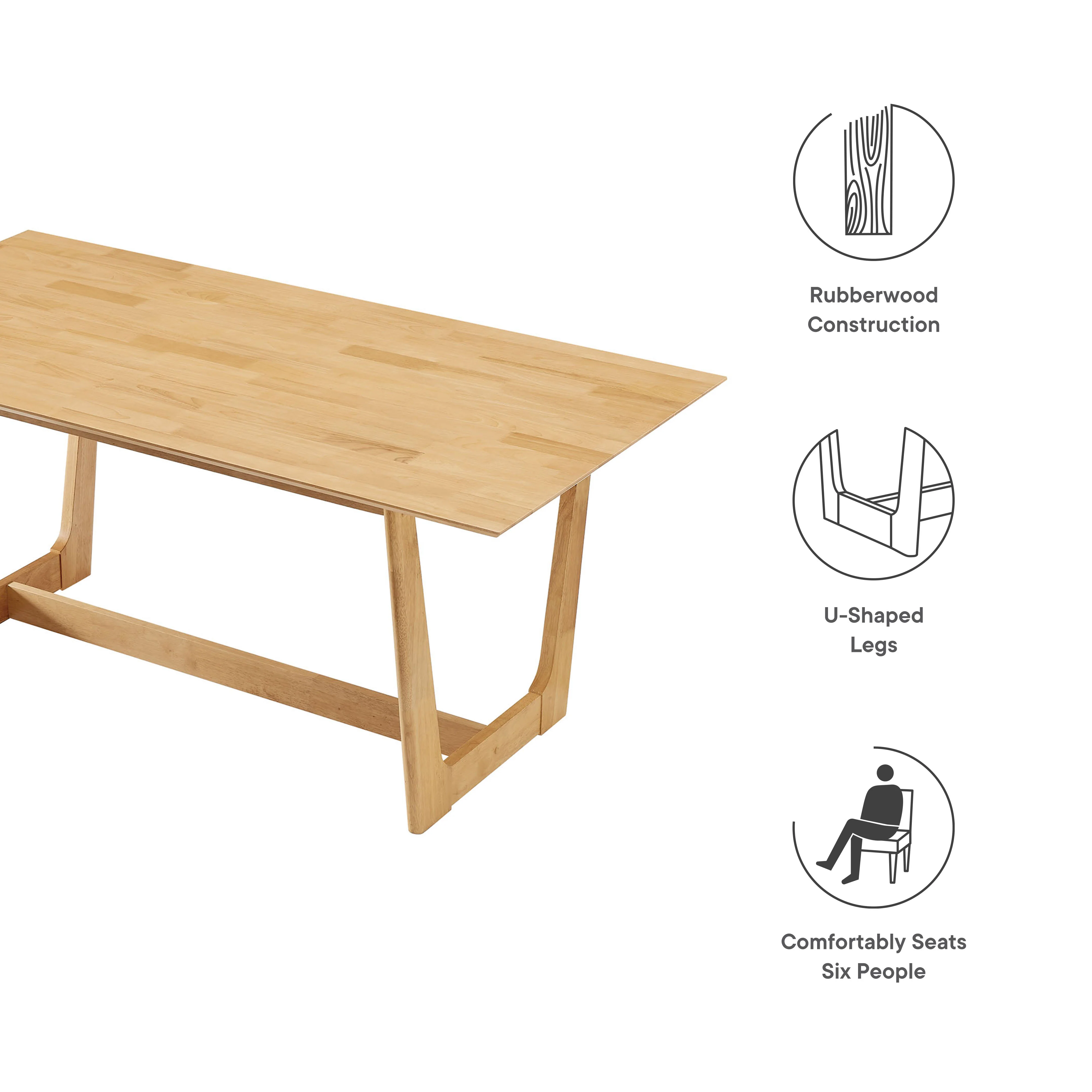 Solara 71" Rectangle Wood Dining Table by Modway - Image 8