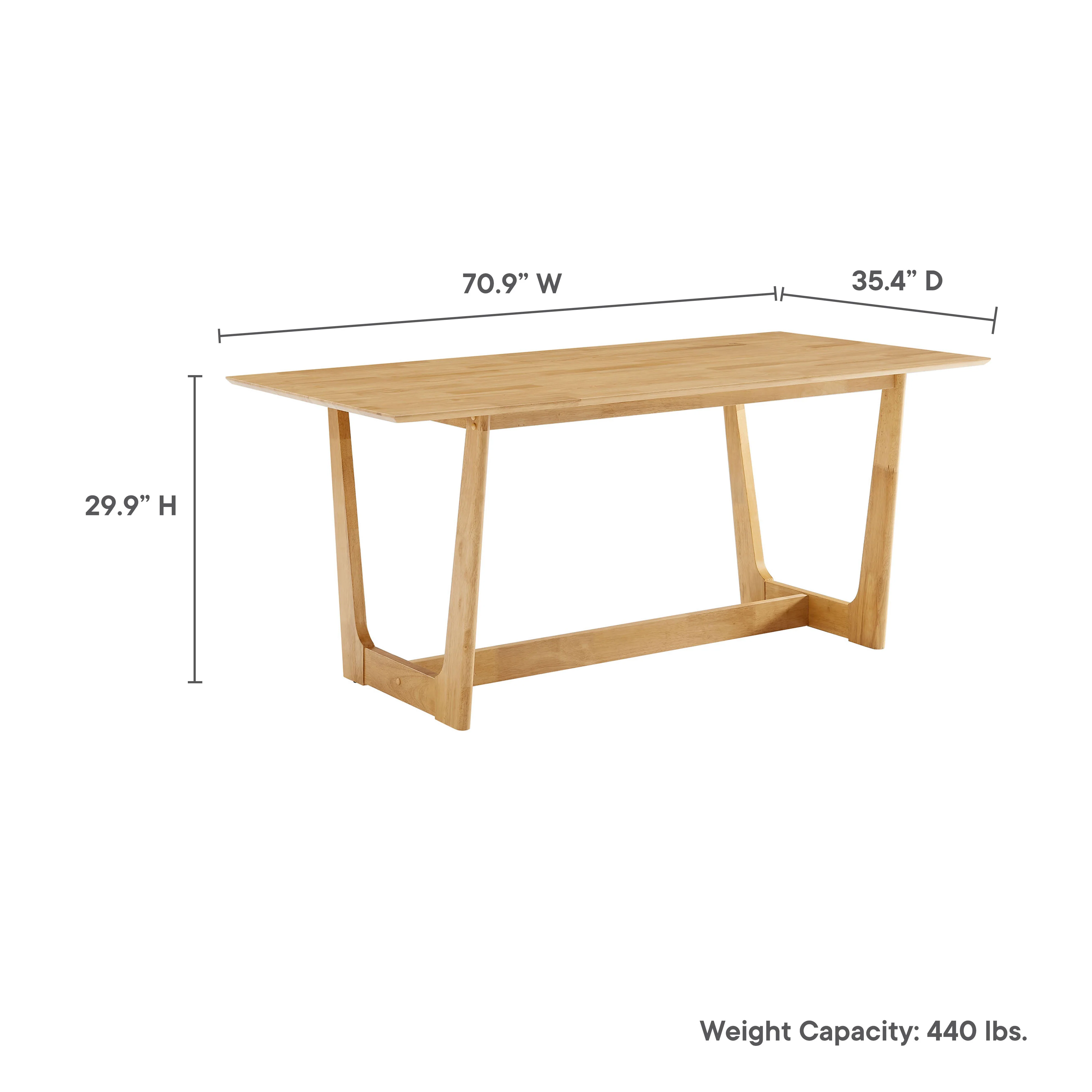 Solara 71" Rectangle Wood Dining Table by Modway - Image 9