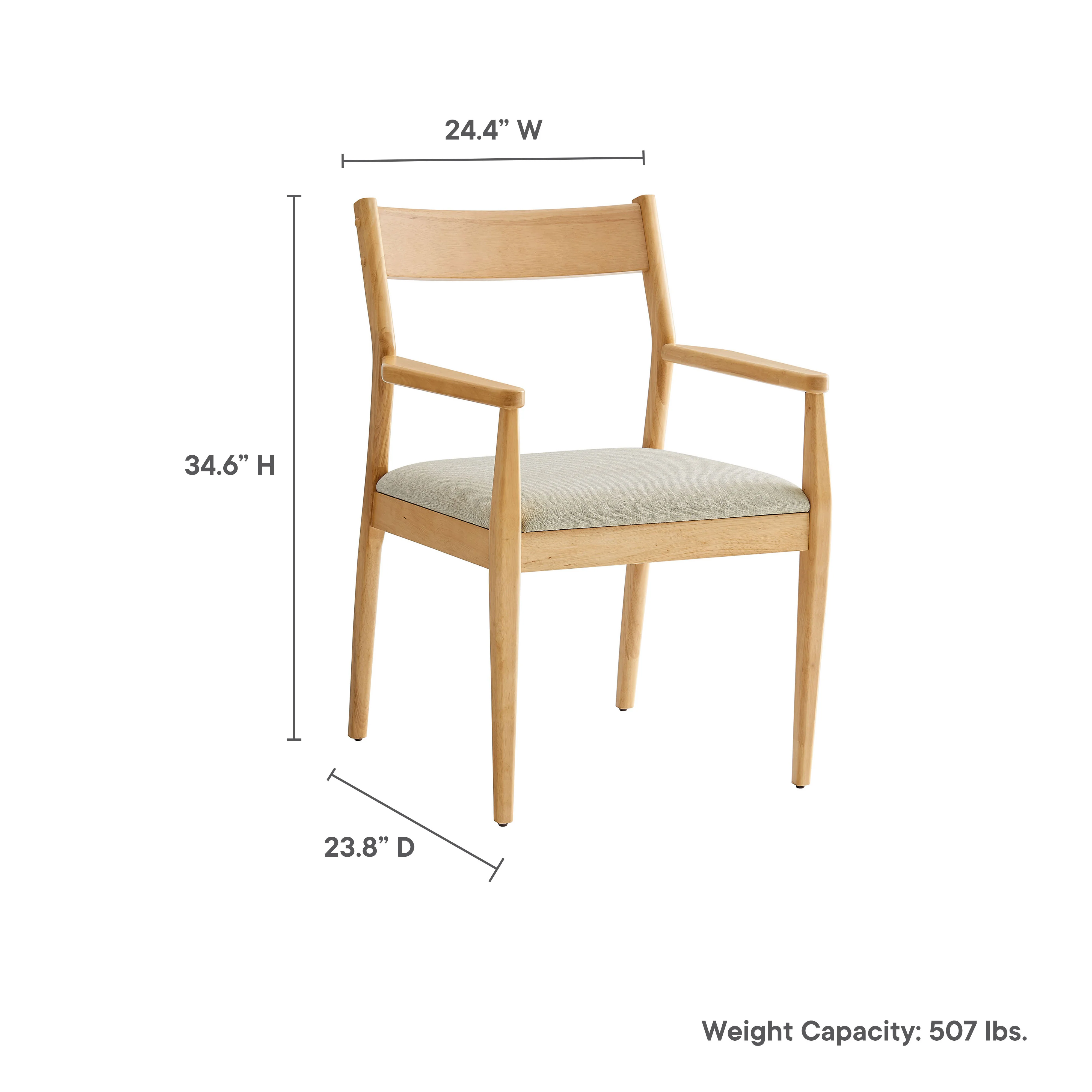 Solara Fabric Wood Dining Armchairs Set of 2 by Modway - Image 10