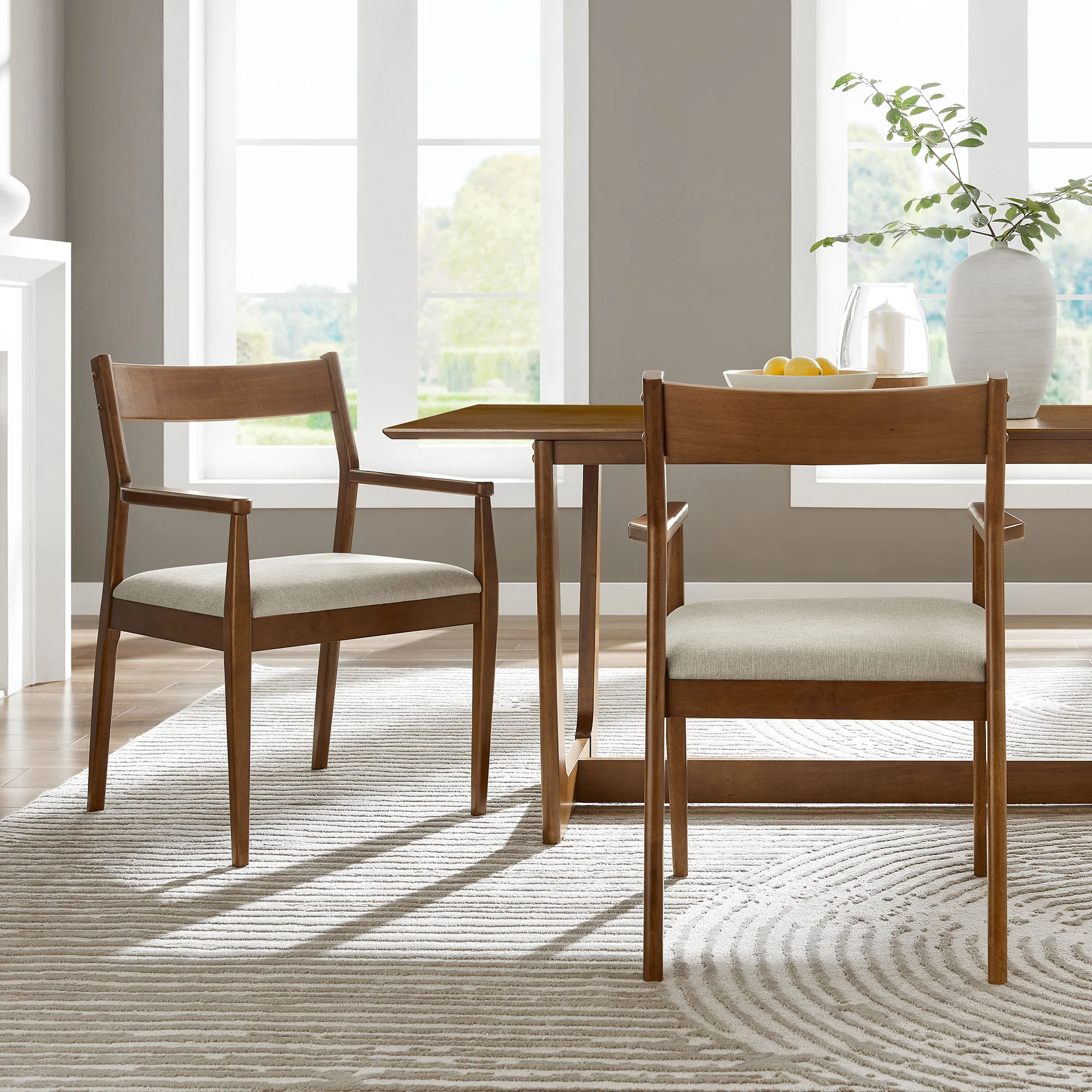 Solara Fabric Wood Dining Armchairs Set of 2 by Modway - Image 18