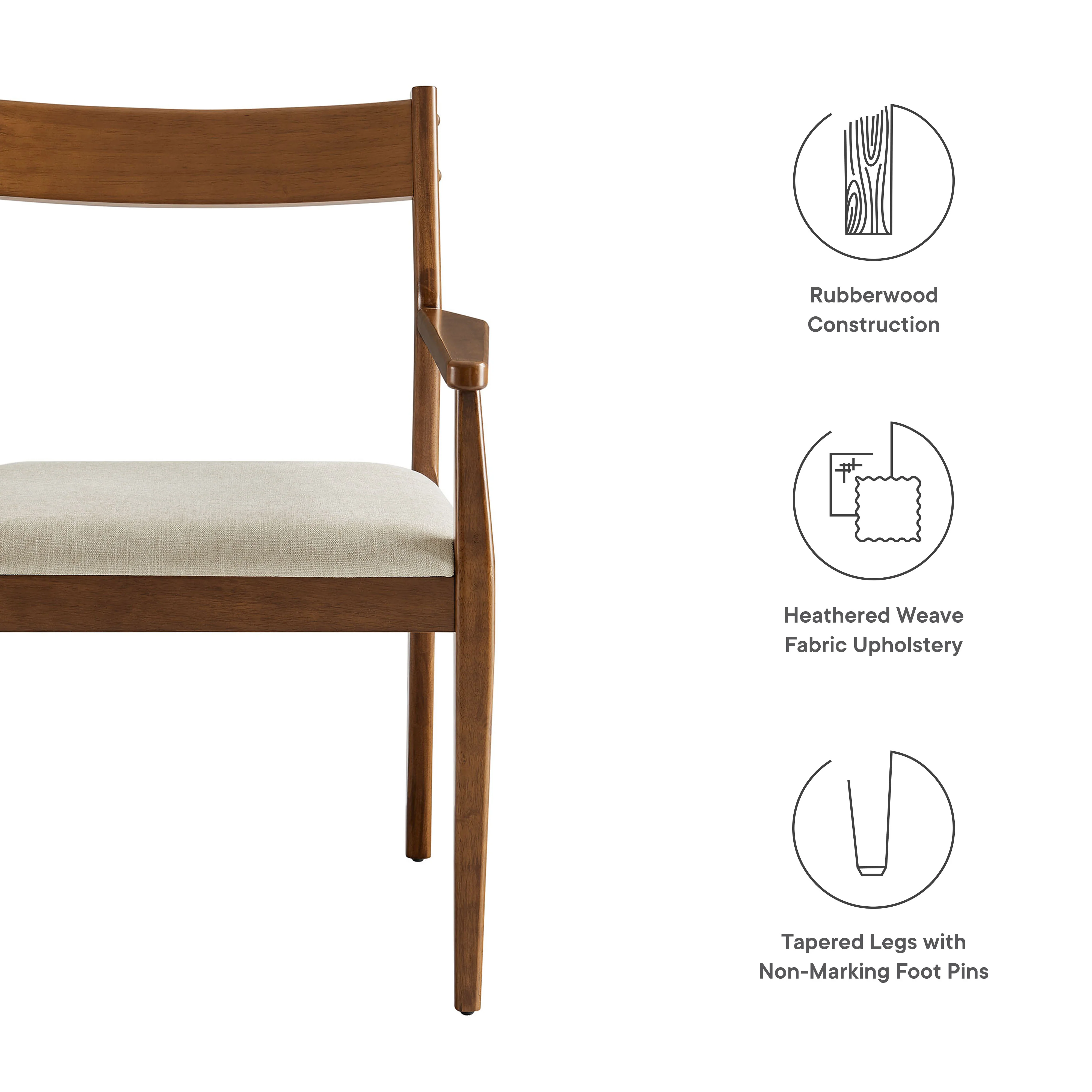 Solara Fabric Wood Dining Armchairs Set of 2 by Modway - Image 19