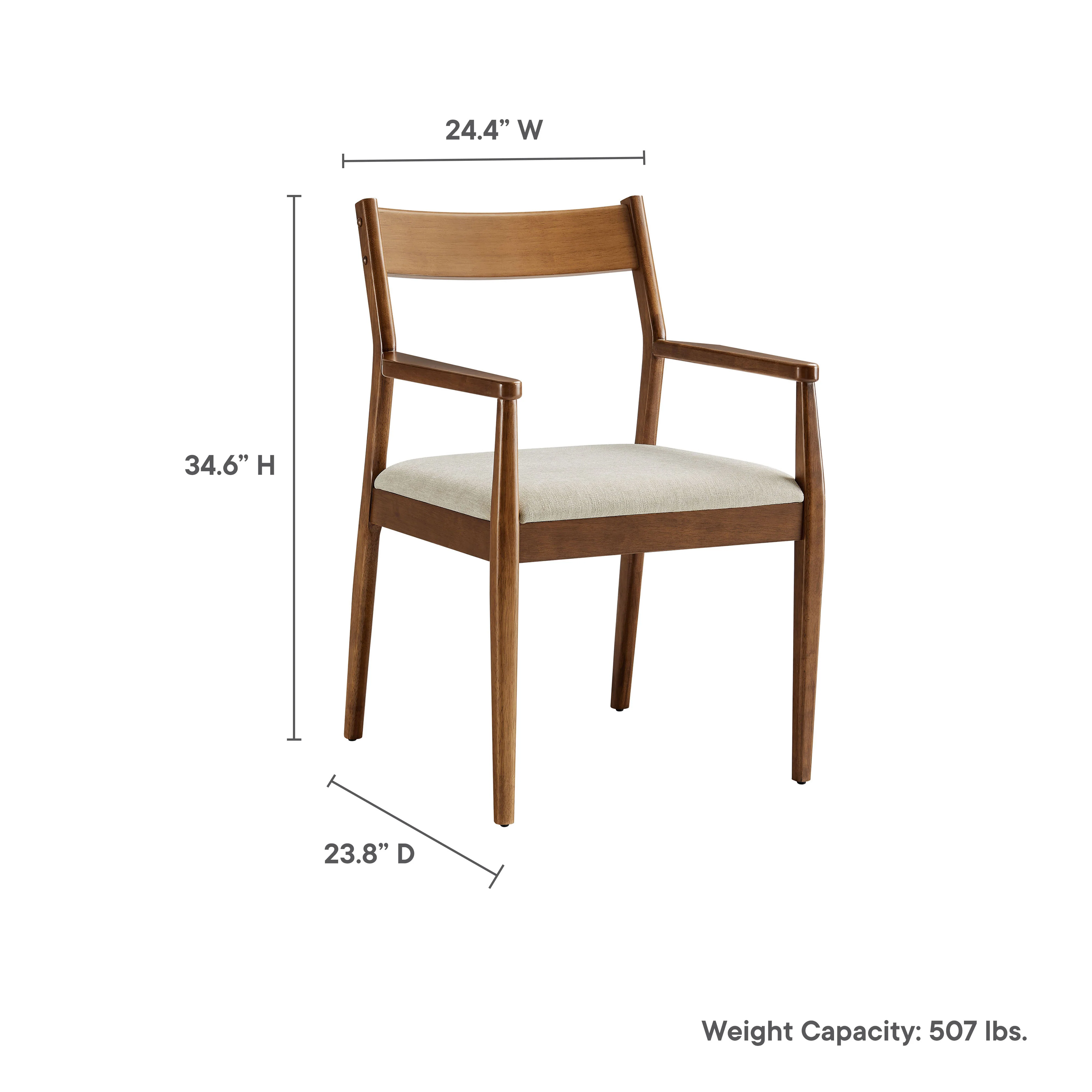 Solara Fabric Wood Dining Armchairs Set of 2 by Modway - Image 20